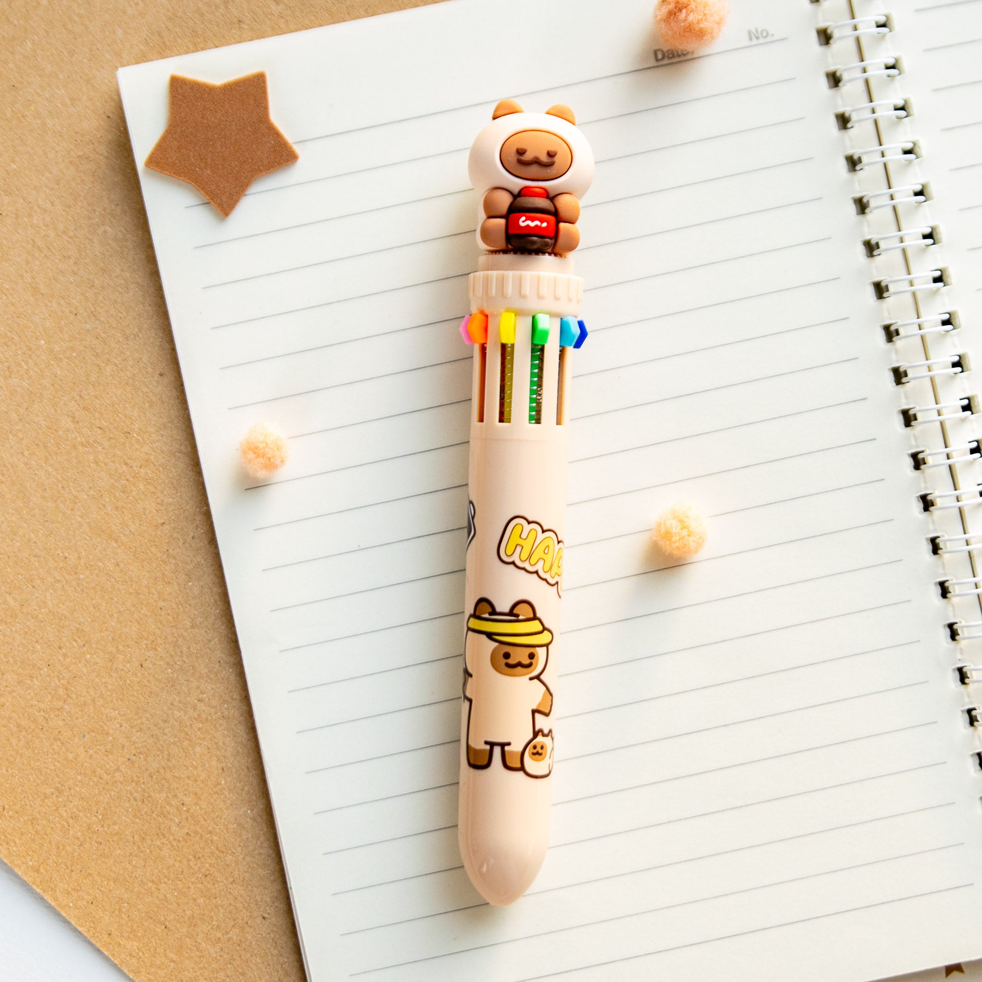 Stylo Kawaii 10 couleurs - Doggy Cat