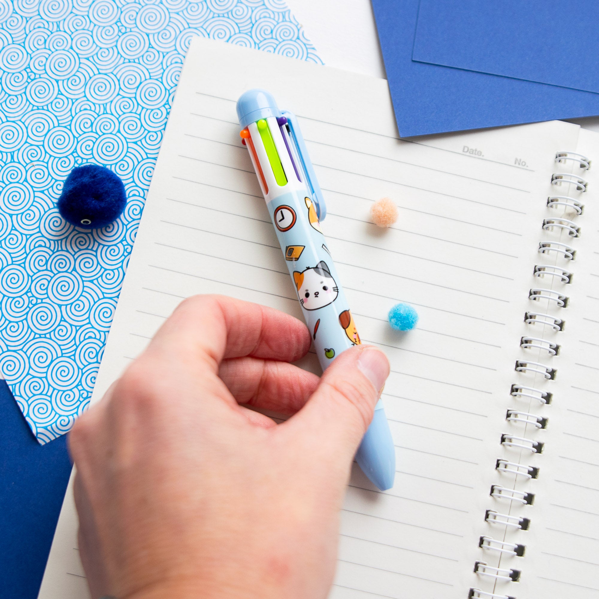 Stylo Kawaii 6 couleurs - Chien, Chat & Lapin