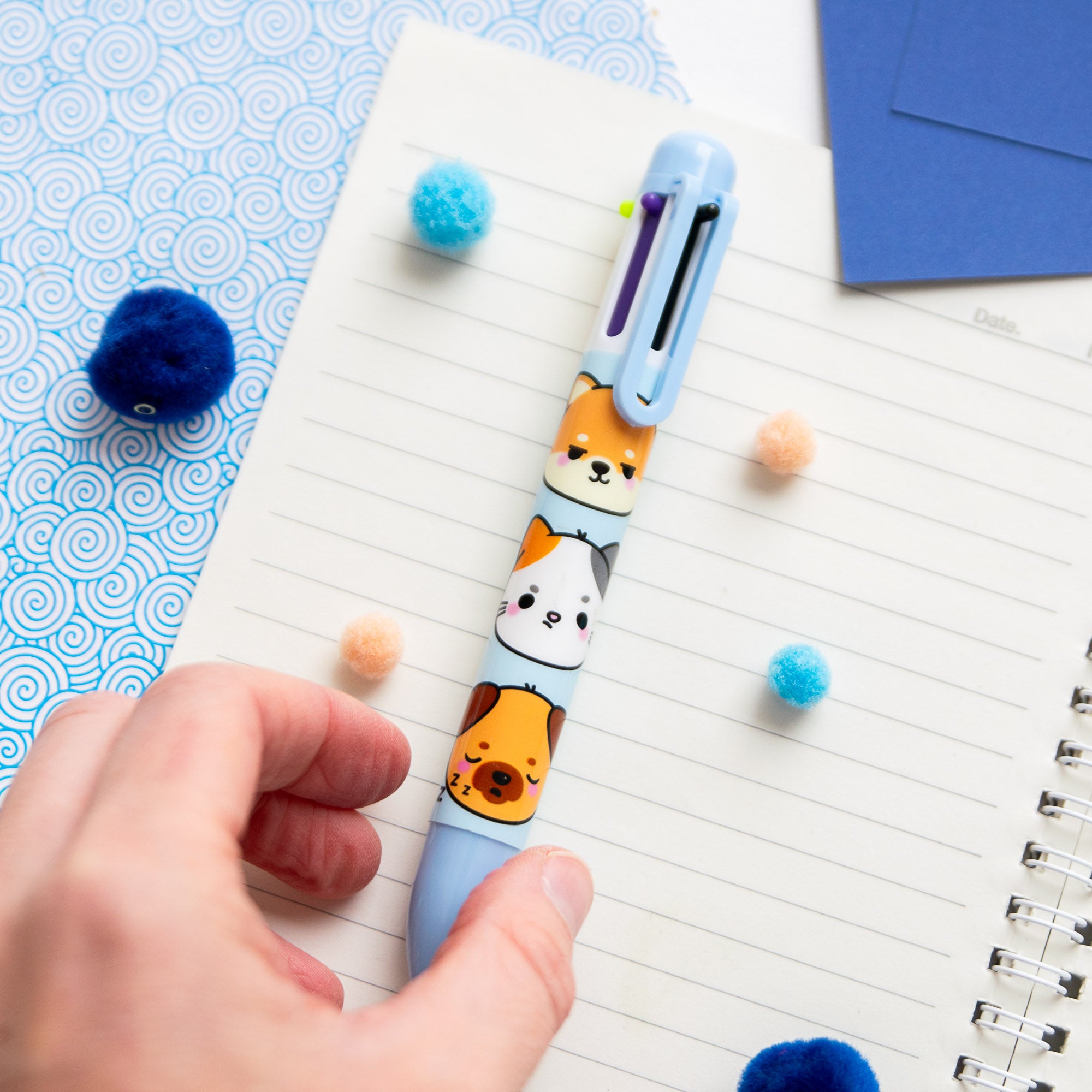 Stylo Kawaii 6 couleurs - Chien & Chat