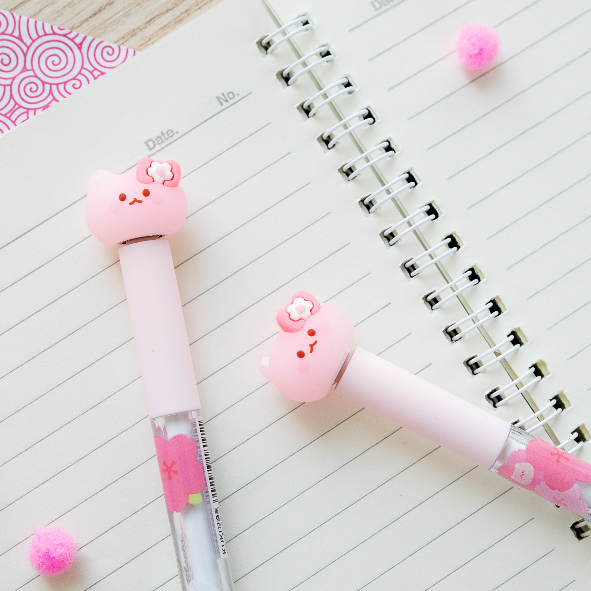 Stylo Kawaii Anti Stress - Chat Rose & Fleur Sakura