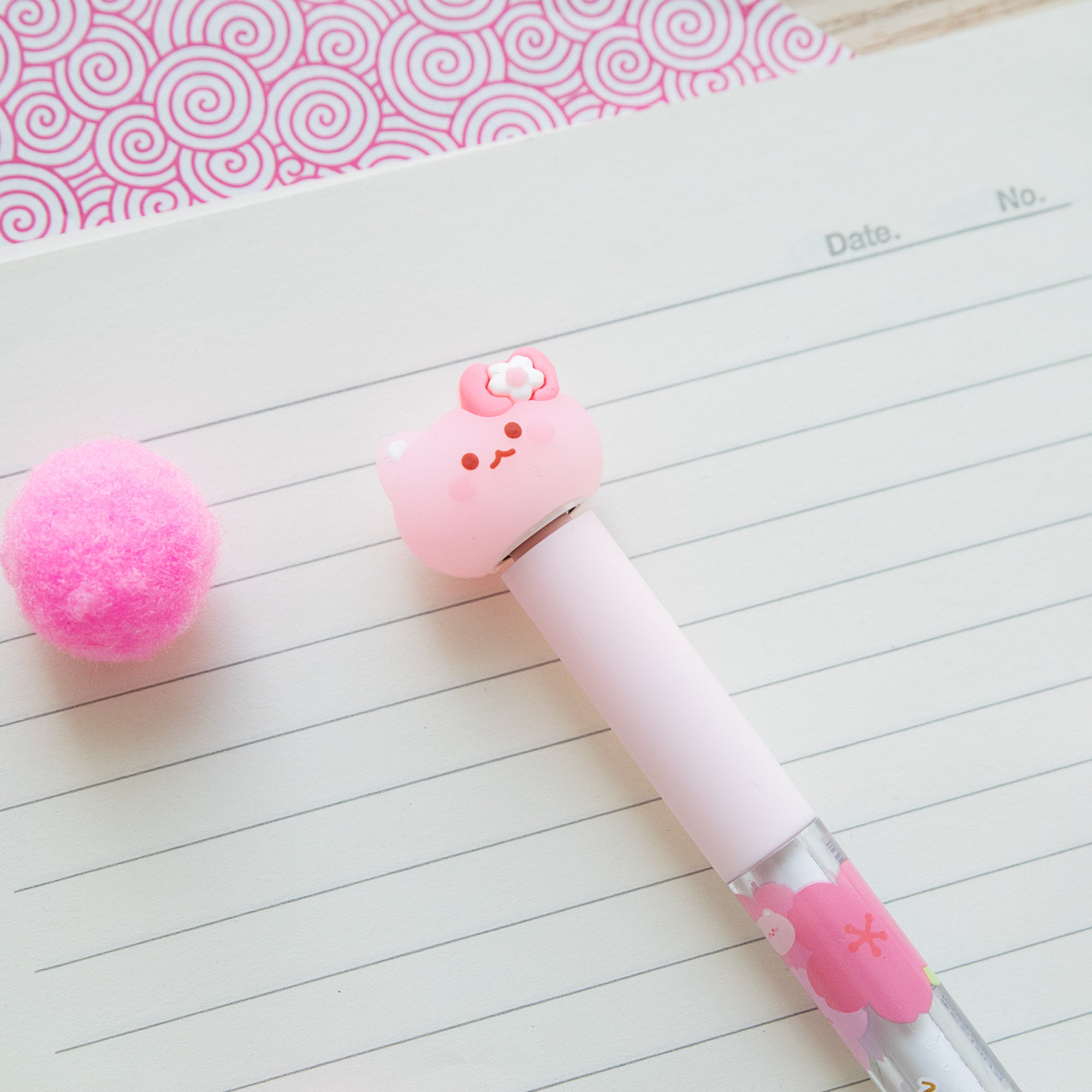 Stylo Kawaii Anti Stress - Chat Rose & Fleur Sakura