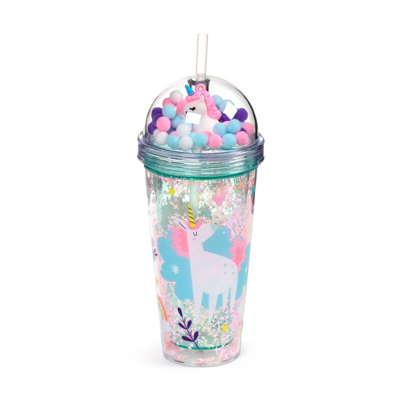 Gobelet Incassable avec Paille - Licorne - 500 ml