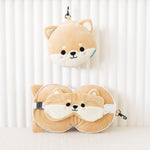 Coussin de voyage 2 en 1 avec masque de nuit  - Shiba Inu | Unibashi