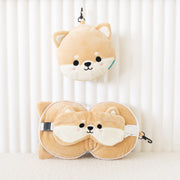 Coussin de voyage 2 en 1 avec masque de nuit  - Shiba Inu | Unibashi