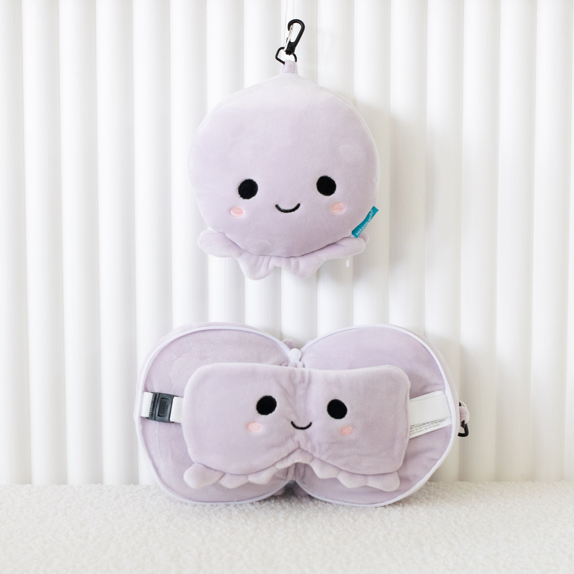 Coussin de voyage 2-en-1 avec masque - Octopus la Pieuvre