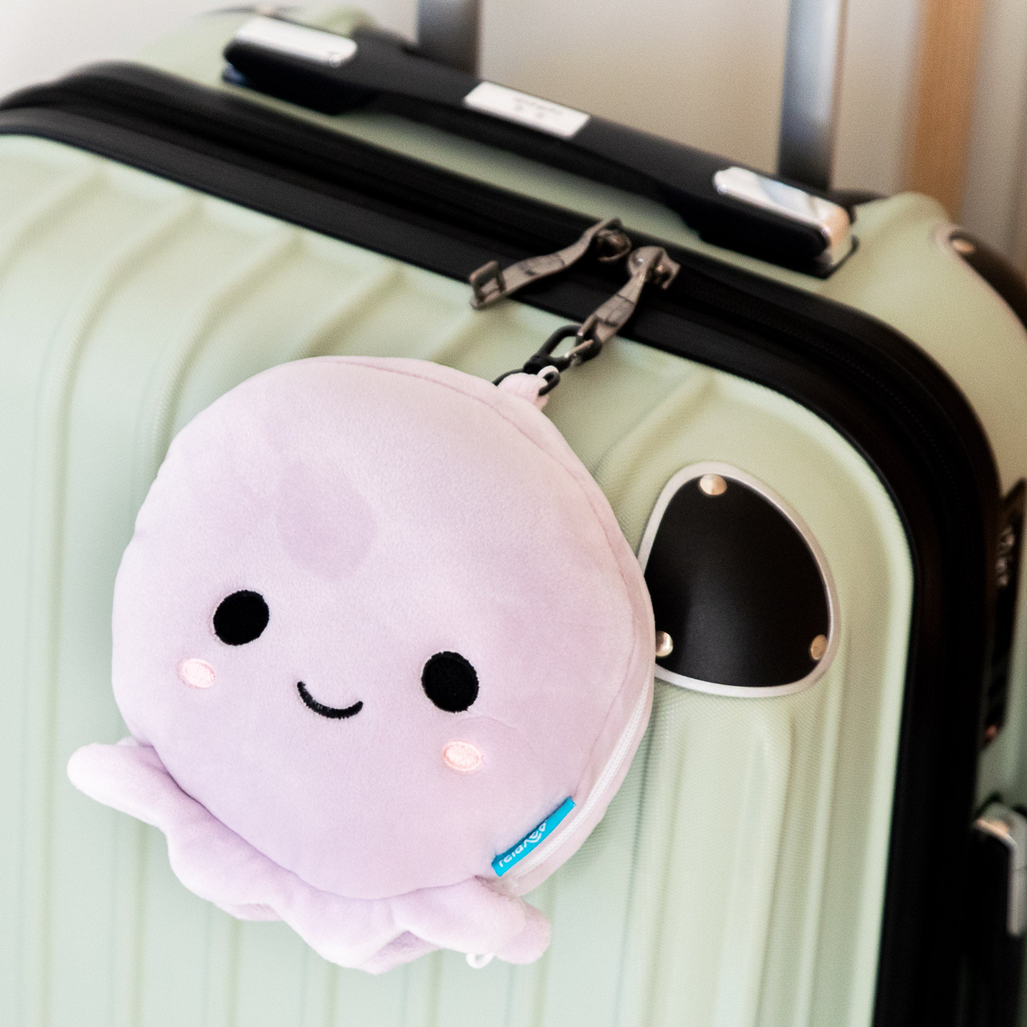 Coussin de voyage 2-en-1 avec masque - Octopus la Pieuvre