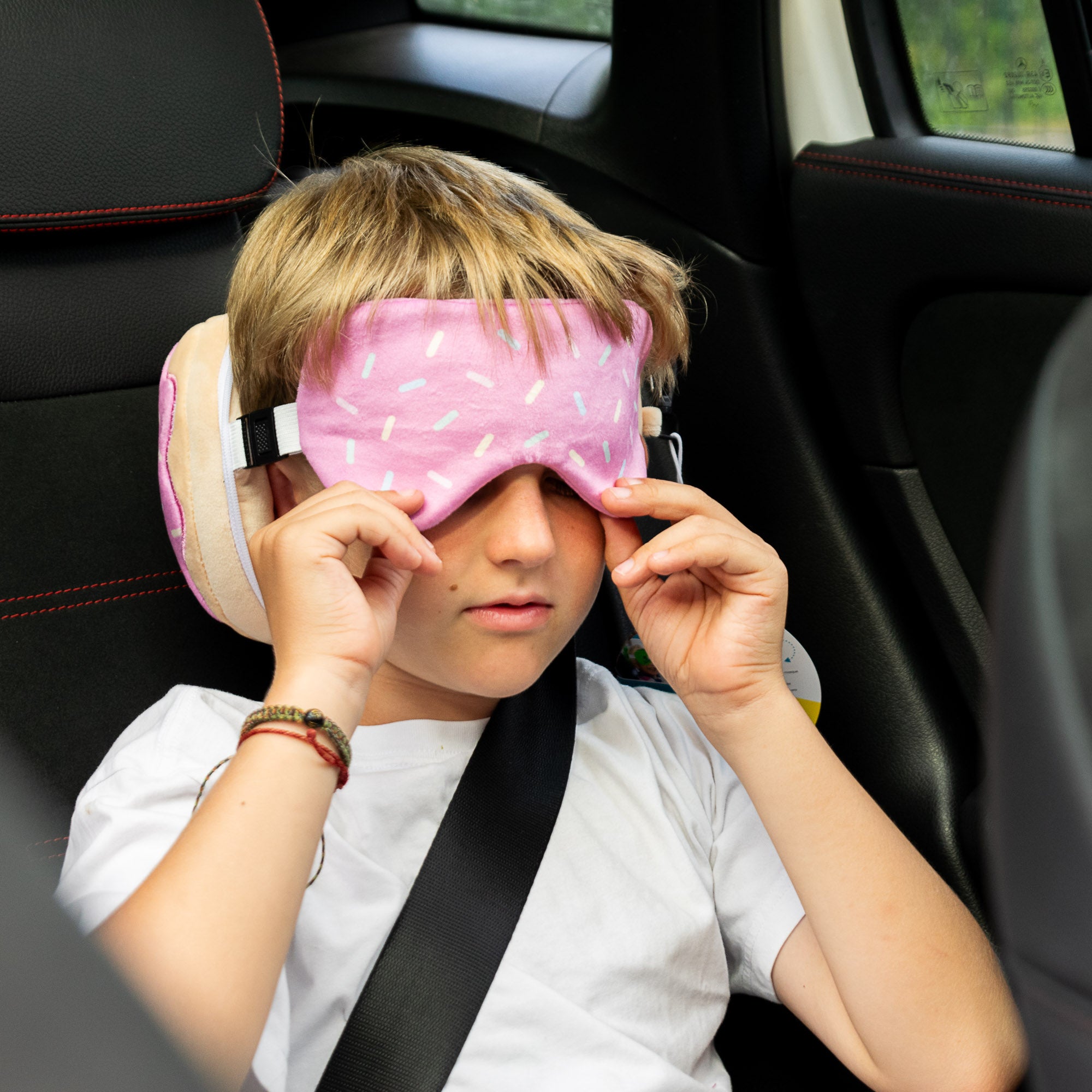 Coussin de voyage 2 en 1 avec masque - Donut