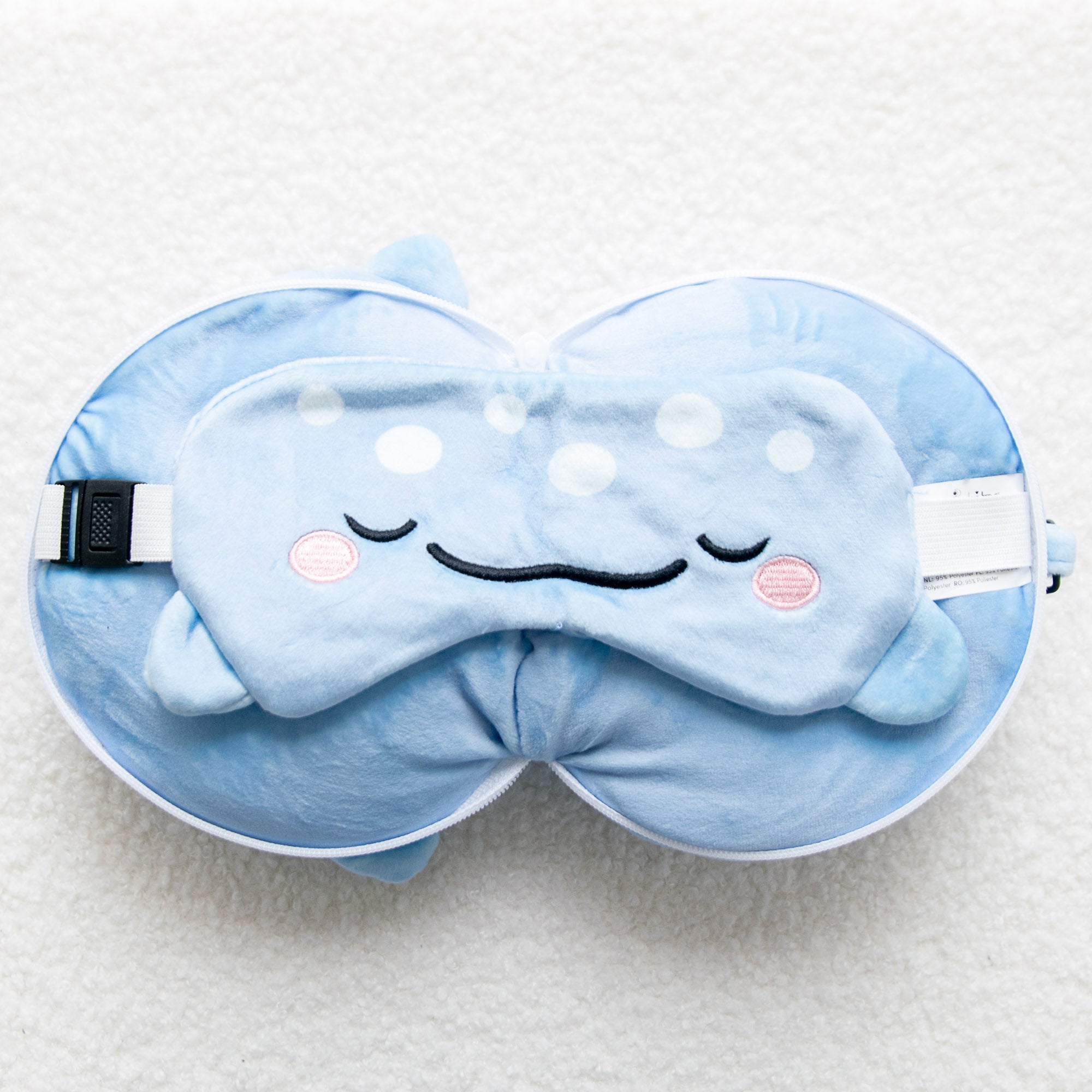 Coussin de voyage 2 en 1 avec masque - Aoi la Baleine