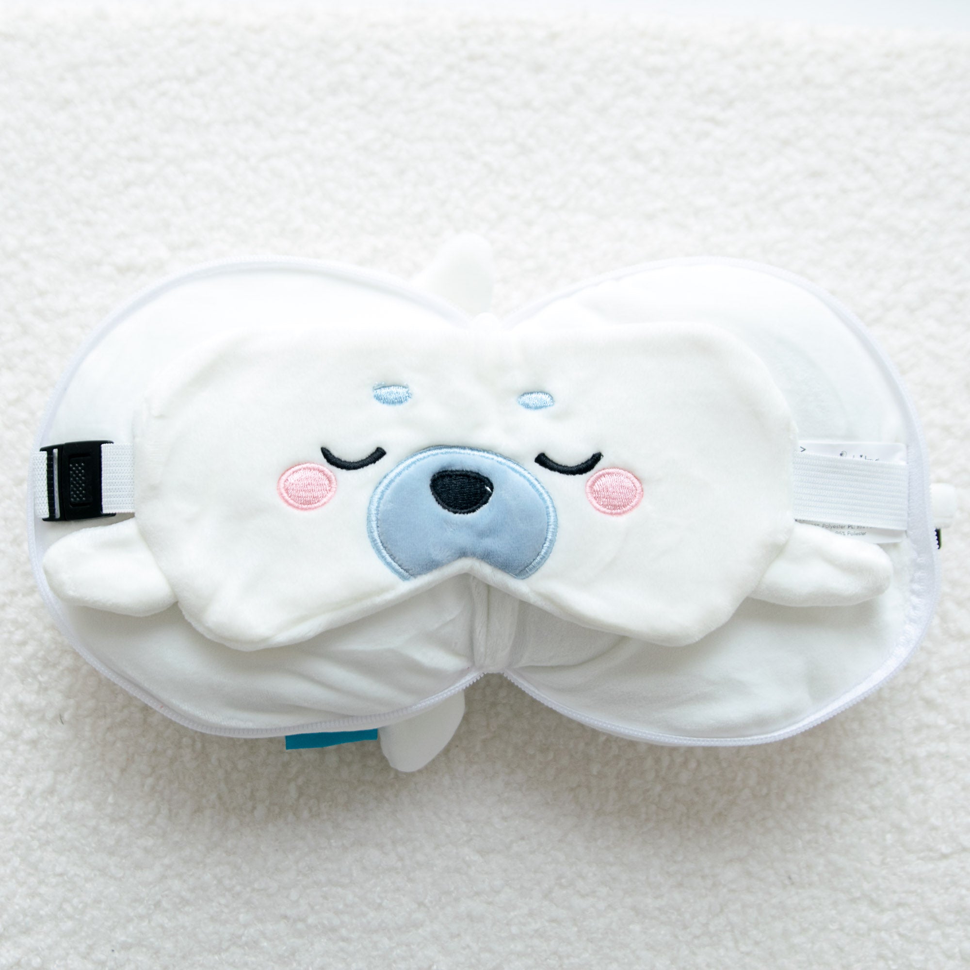 Coussin de voyage 2-en-1 avec masque - Kai le Phoque