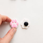 Accessoires pour Crocs Patte de Chien Rose/Blanc