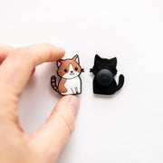 Accessoires pour Crocs Chat Assis Marron & Blanc