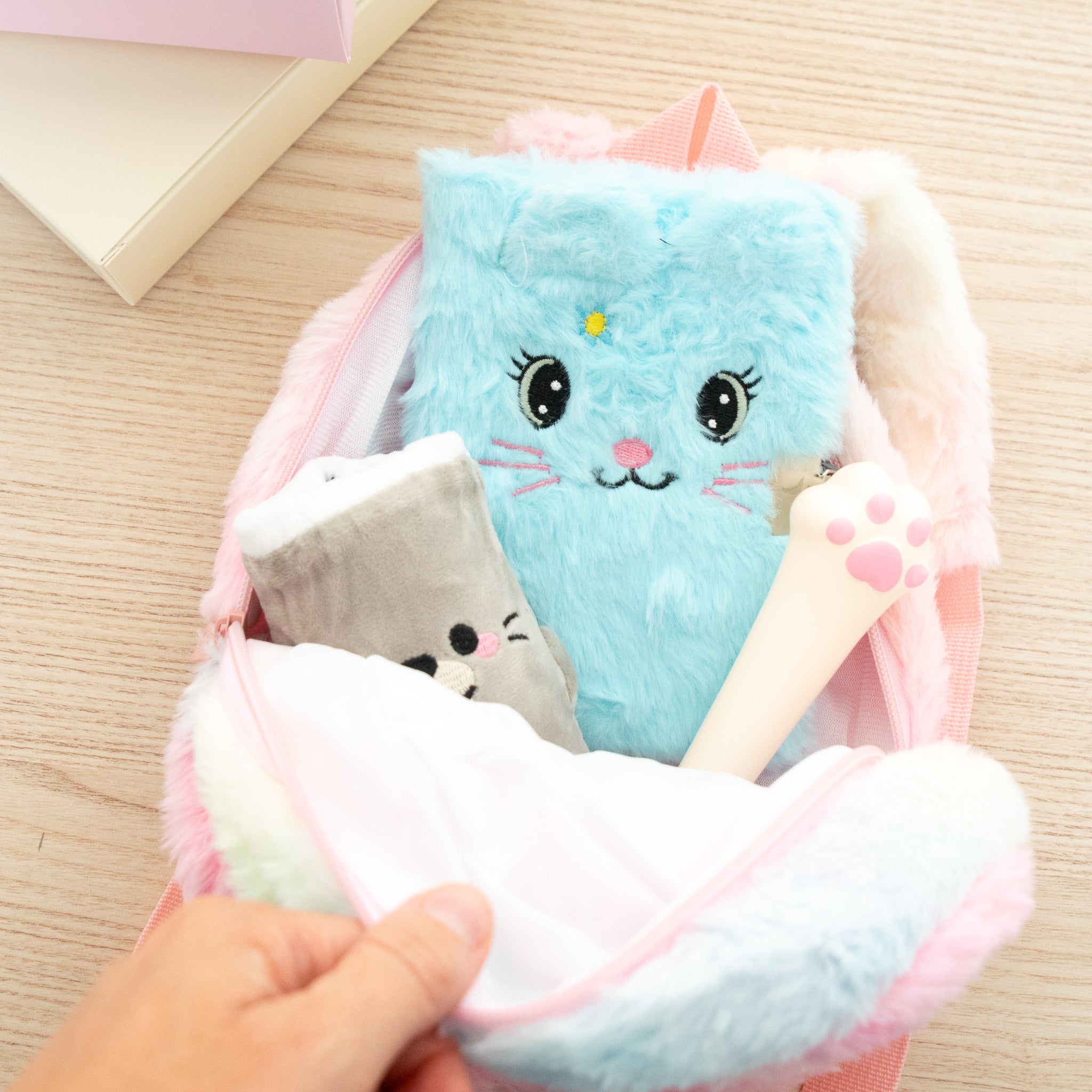 Mini Sac à dos peluche Chat/Licorne