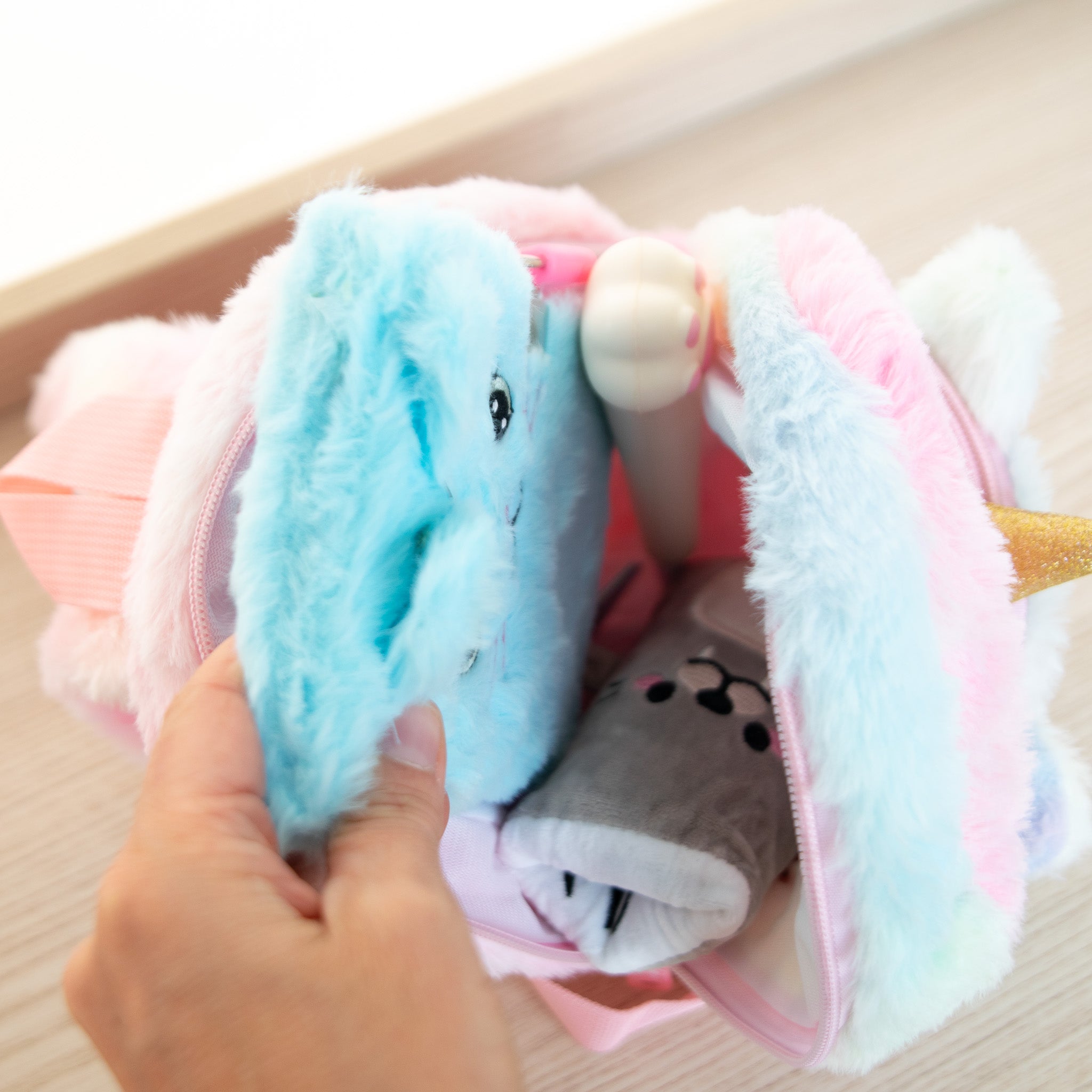 Mini Sac à dos peluche Chat/Licorne