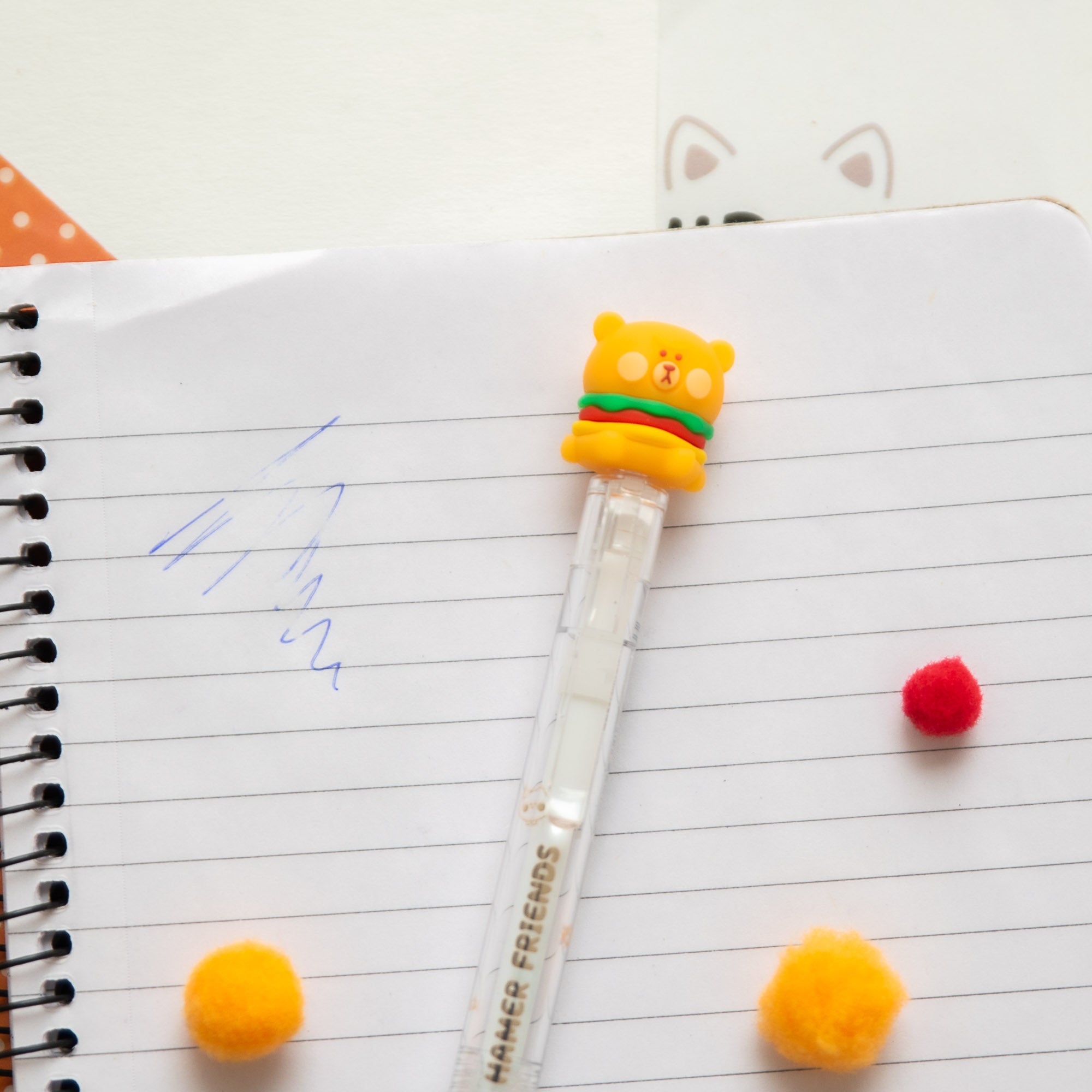 Stylo Gel Effaçable Kawaii - Ourson Cheeseburger