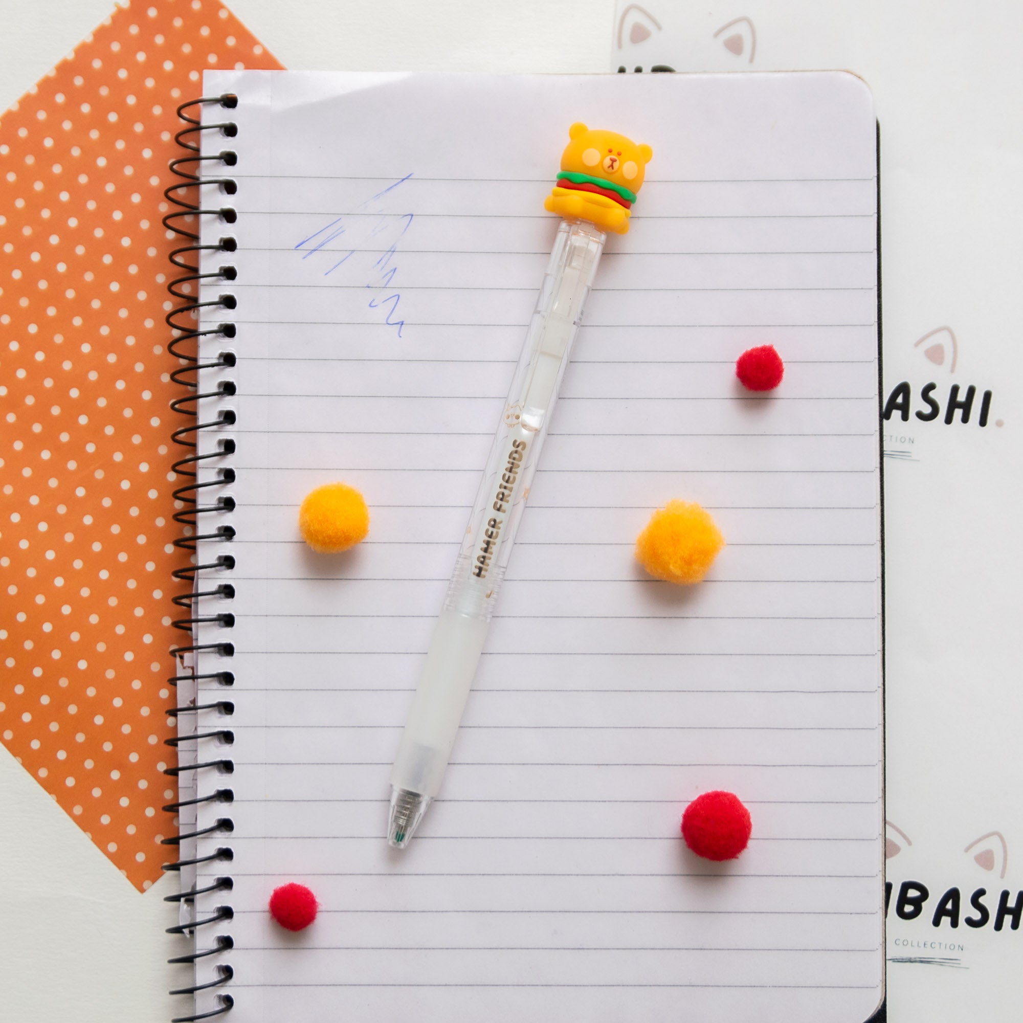 Stylo Gel Effaçable Kawaii - Ourson Cheeseburger