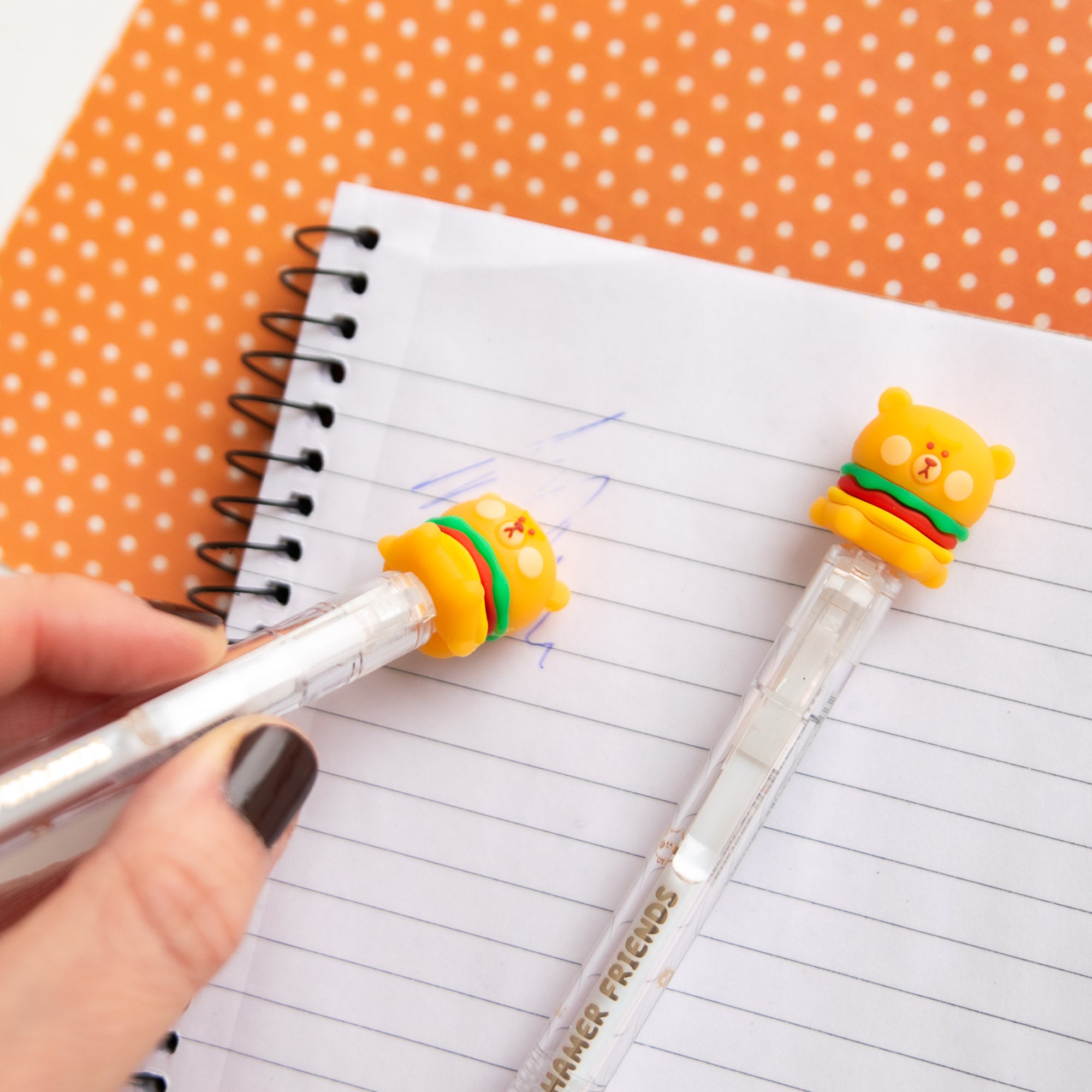 Stylo Gel Effaçable Kawaii - Ourson Cheeseburger