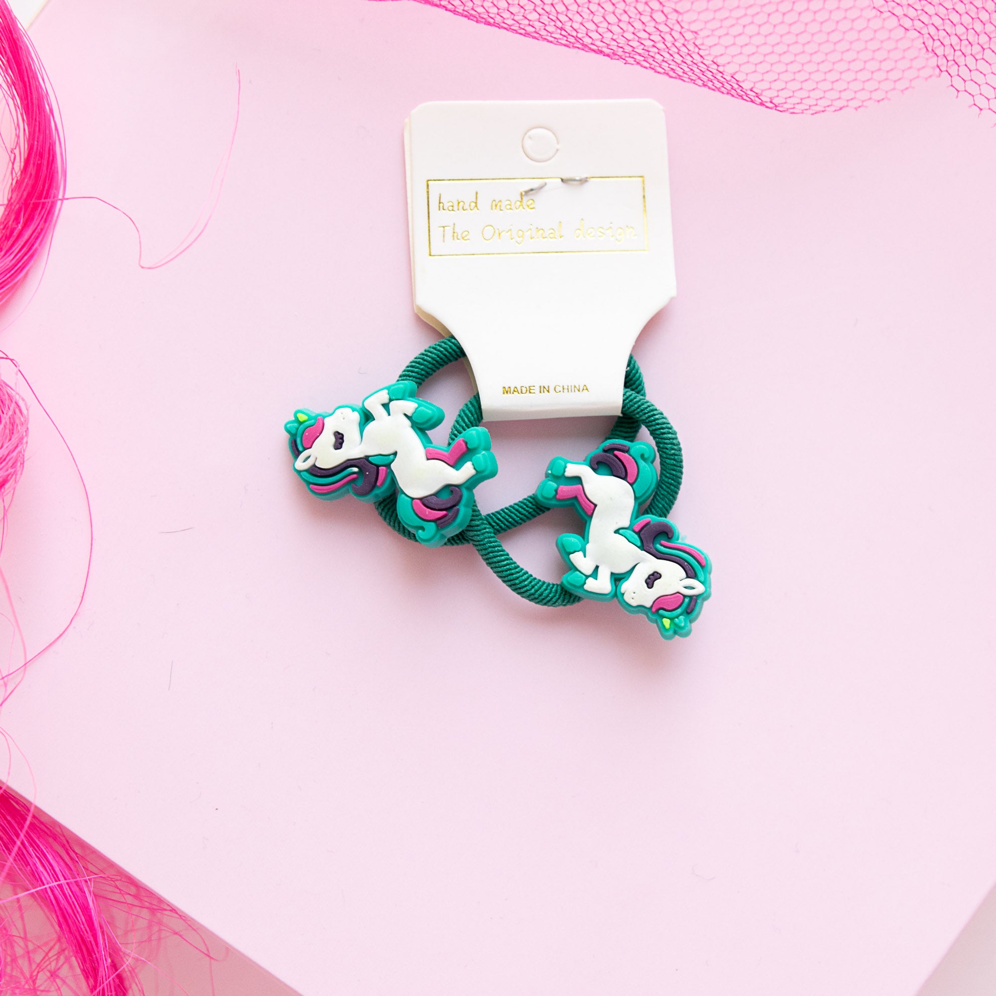 Lot de 2 élastiques Cheveux Kawaii Licorne