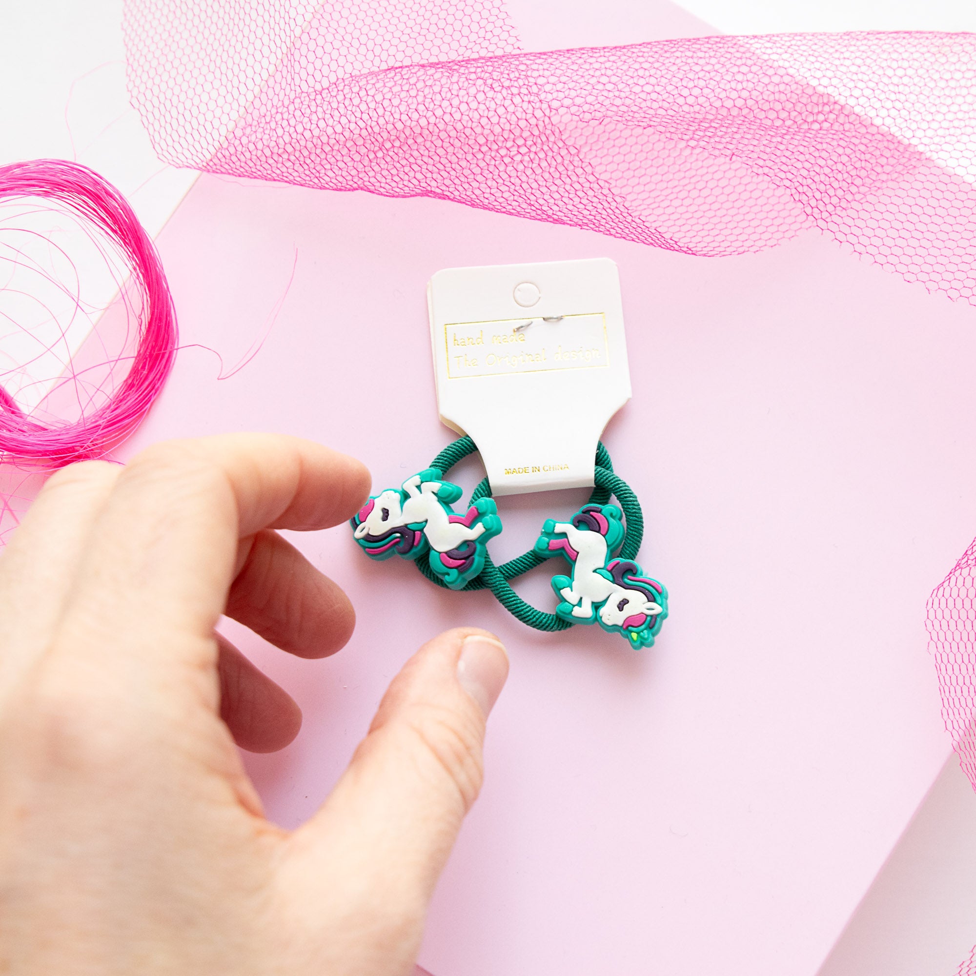 Lot de 2 élastiques Cheveux Kawaii Licorne