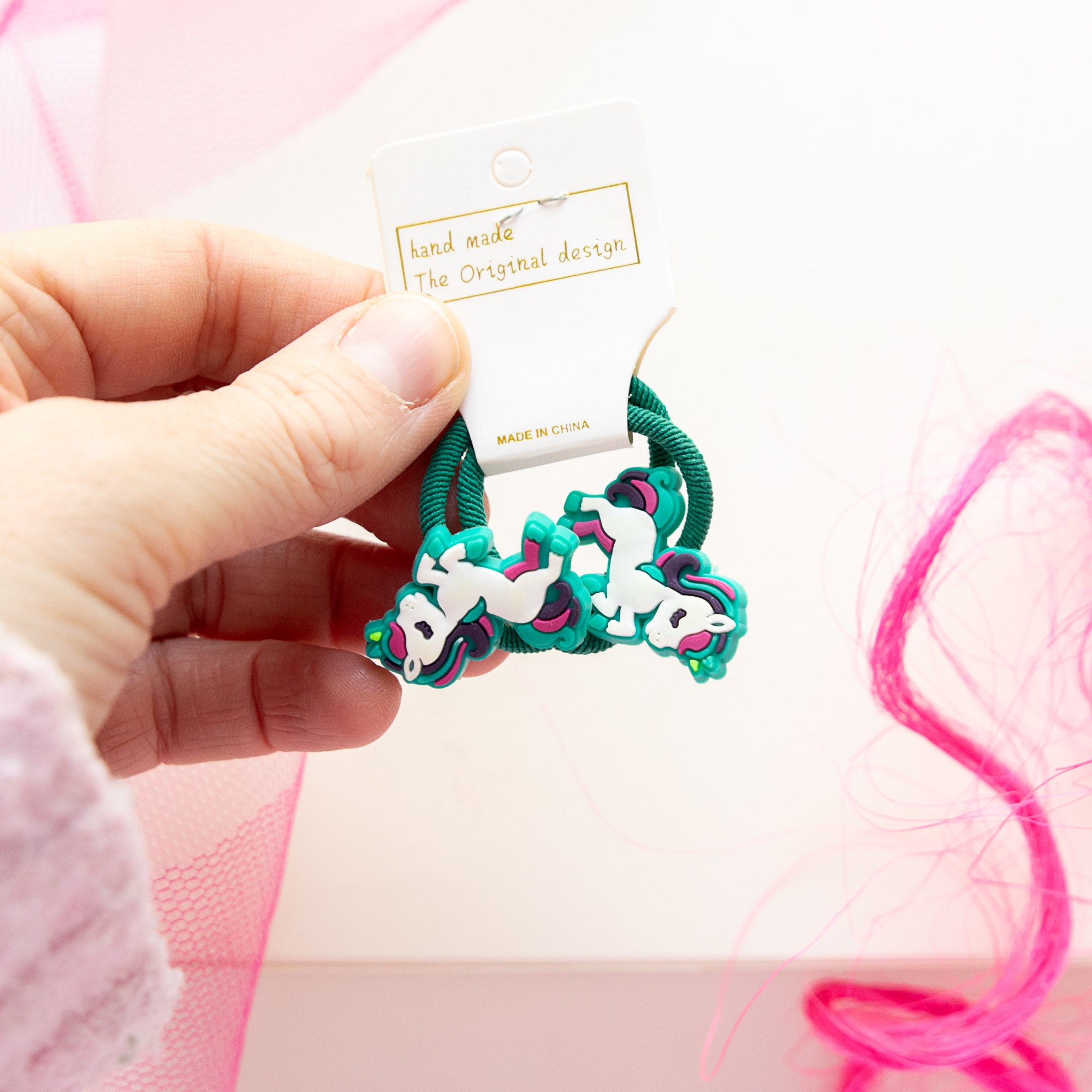 Lot de 2 élastiques Cheveux Kawaii Licorne
