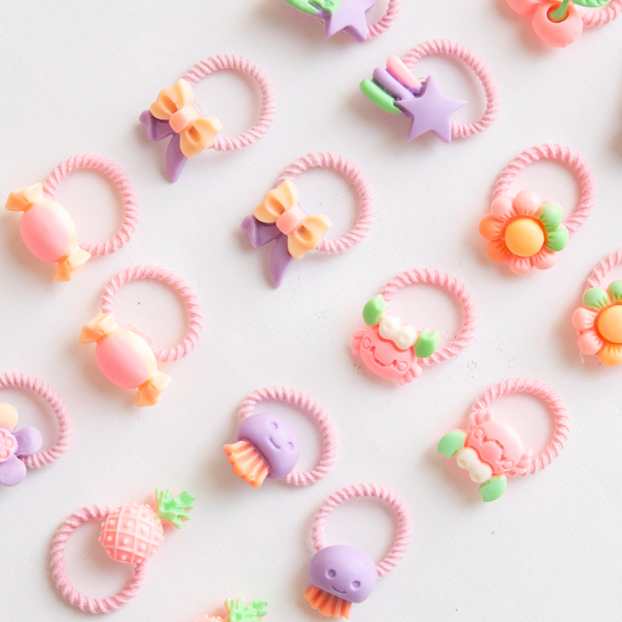 Lot de 20 élastiques Cheveux – Assortiment Pastel