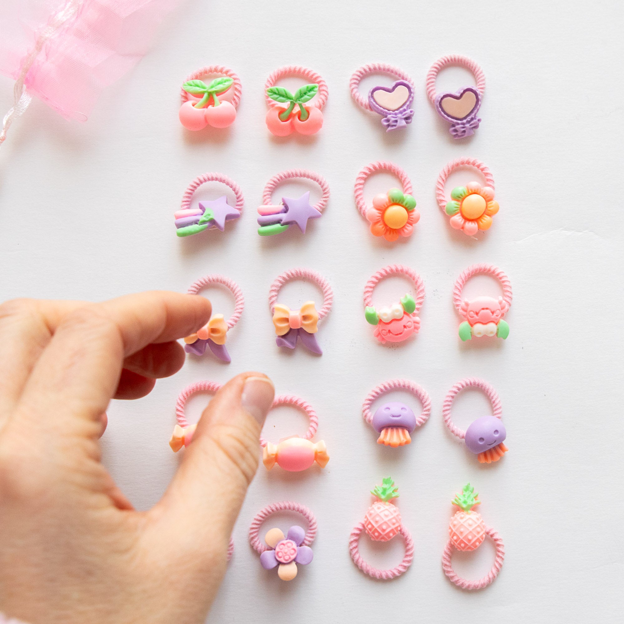 Lot de 20 élastiques Cheveux – Assortiment Pastel