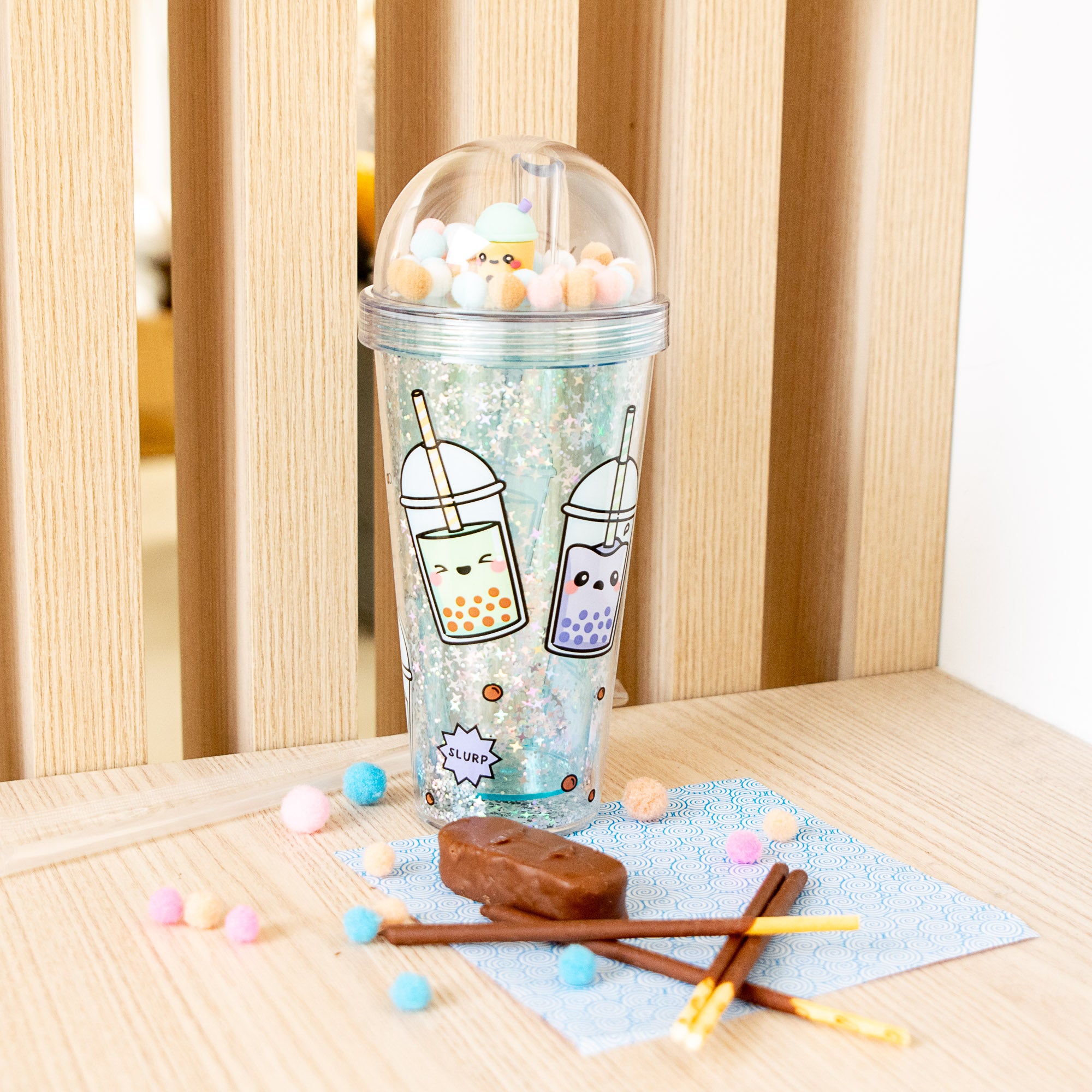 Gobelet Incassable avec Paille - Bubble Tea- 500 ml