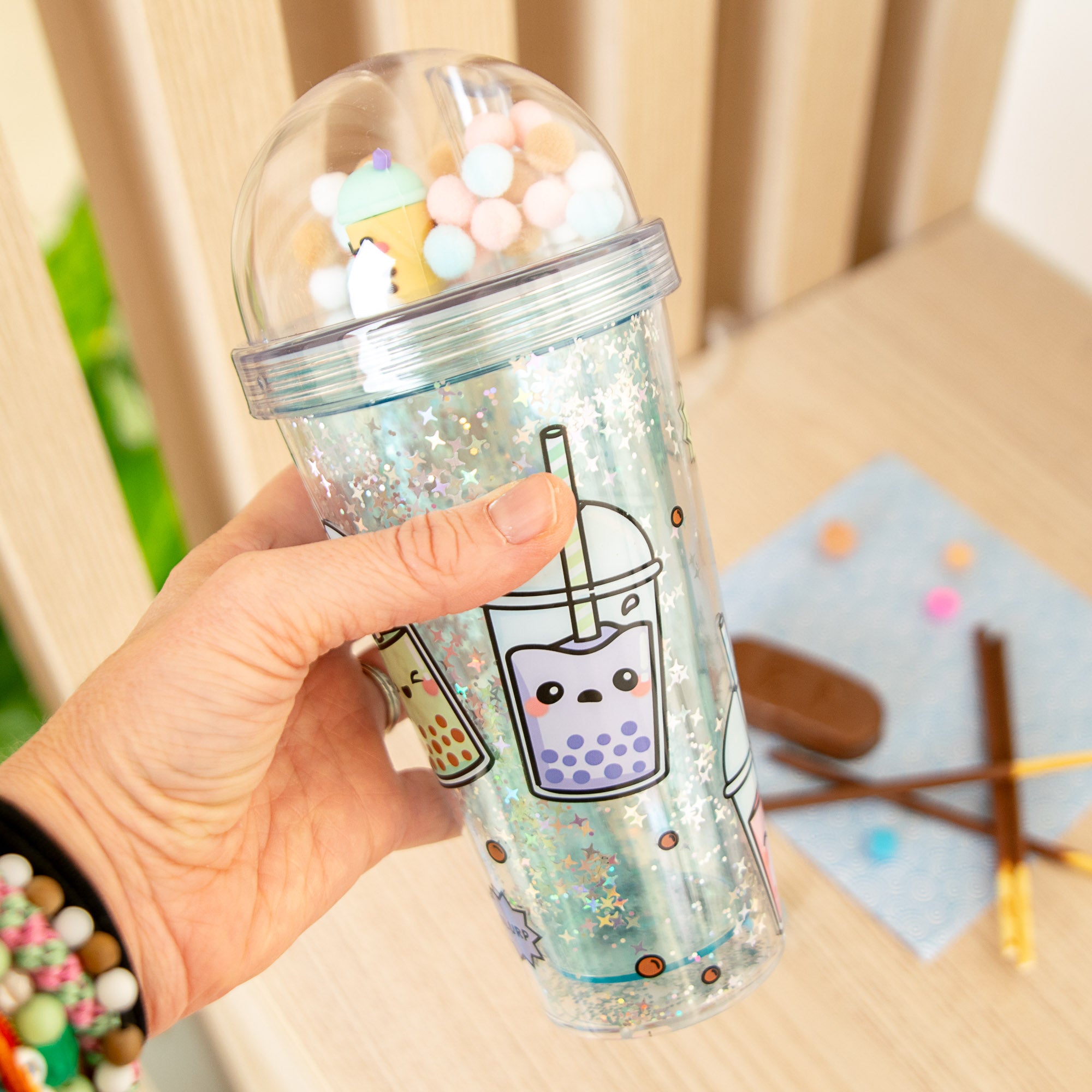 Gobelet Incassable avec Paille - Bubble Tea- 500 ml