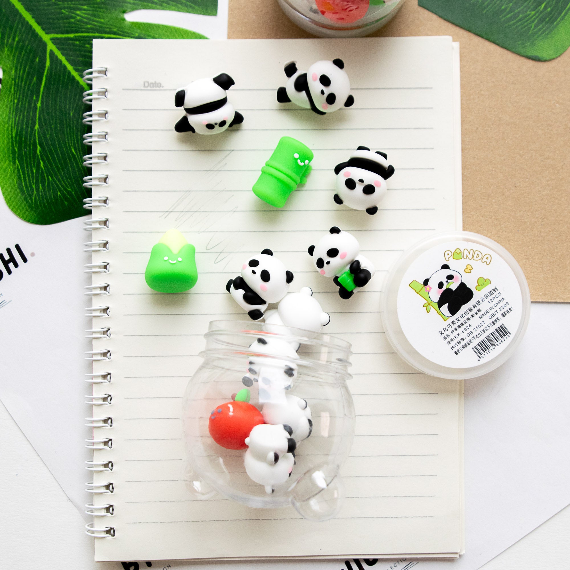 Mini Gommes Kawaii Panda (x12)