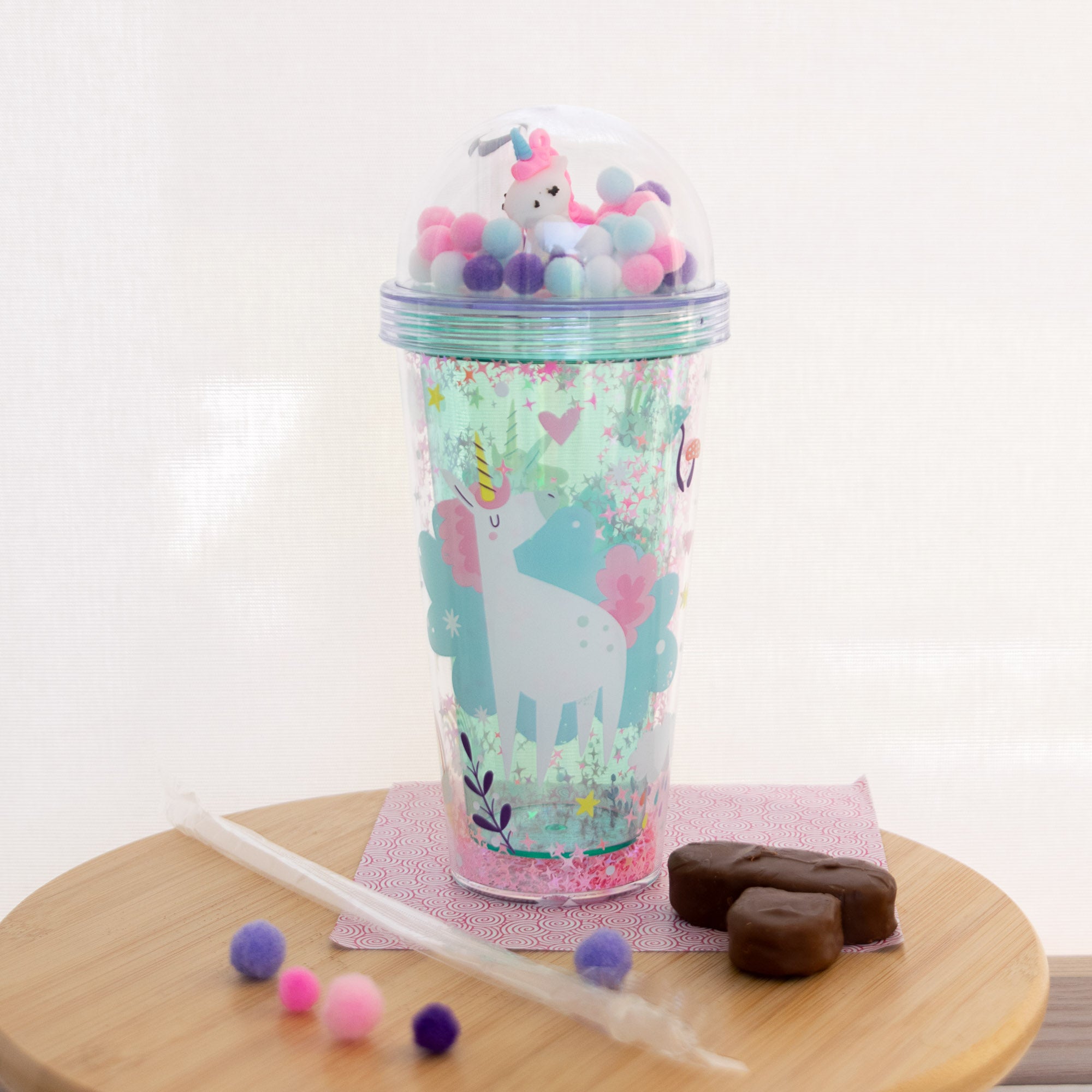 Gobelet Incassable avec Paille - Licorne - 500 ml