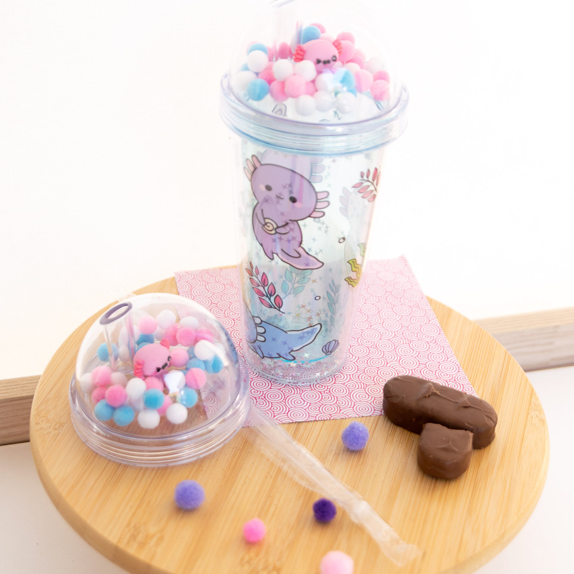 Gobelet avec Paille - Maddie l’Axolotl - 500 ml