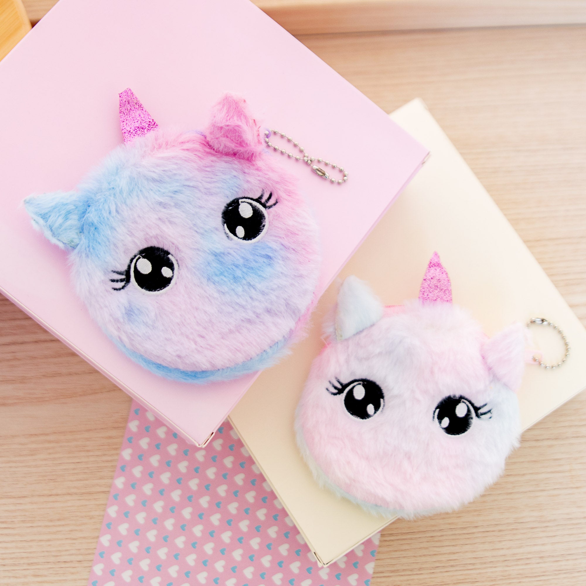 Porte Monnaie Peluche Licorne Eveillée