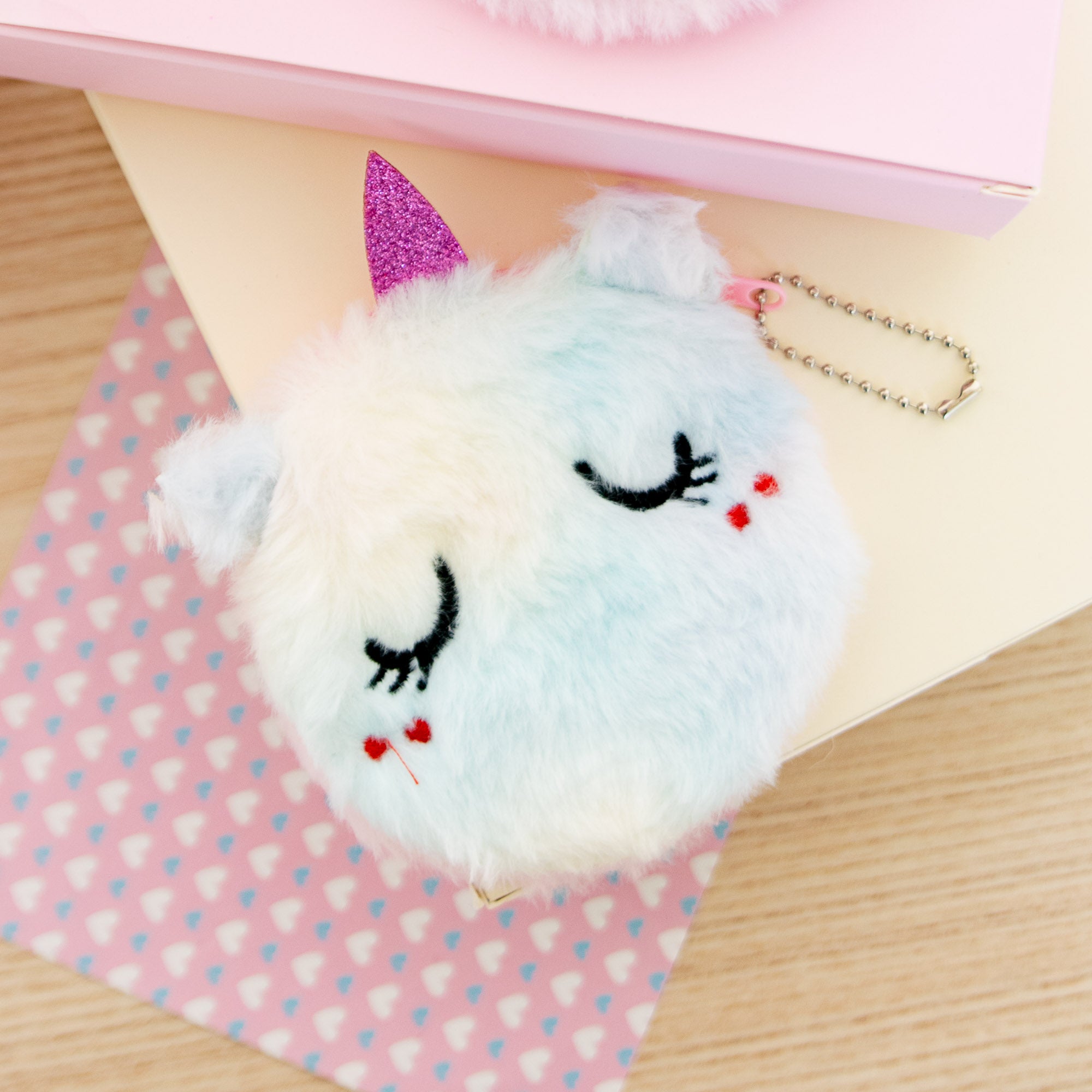 Porte Monnaie Peluche Licorne Endormie