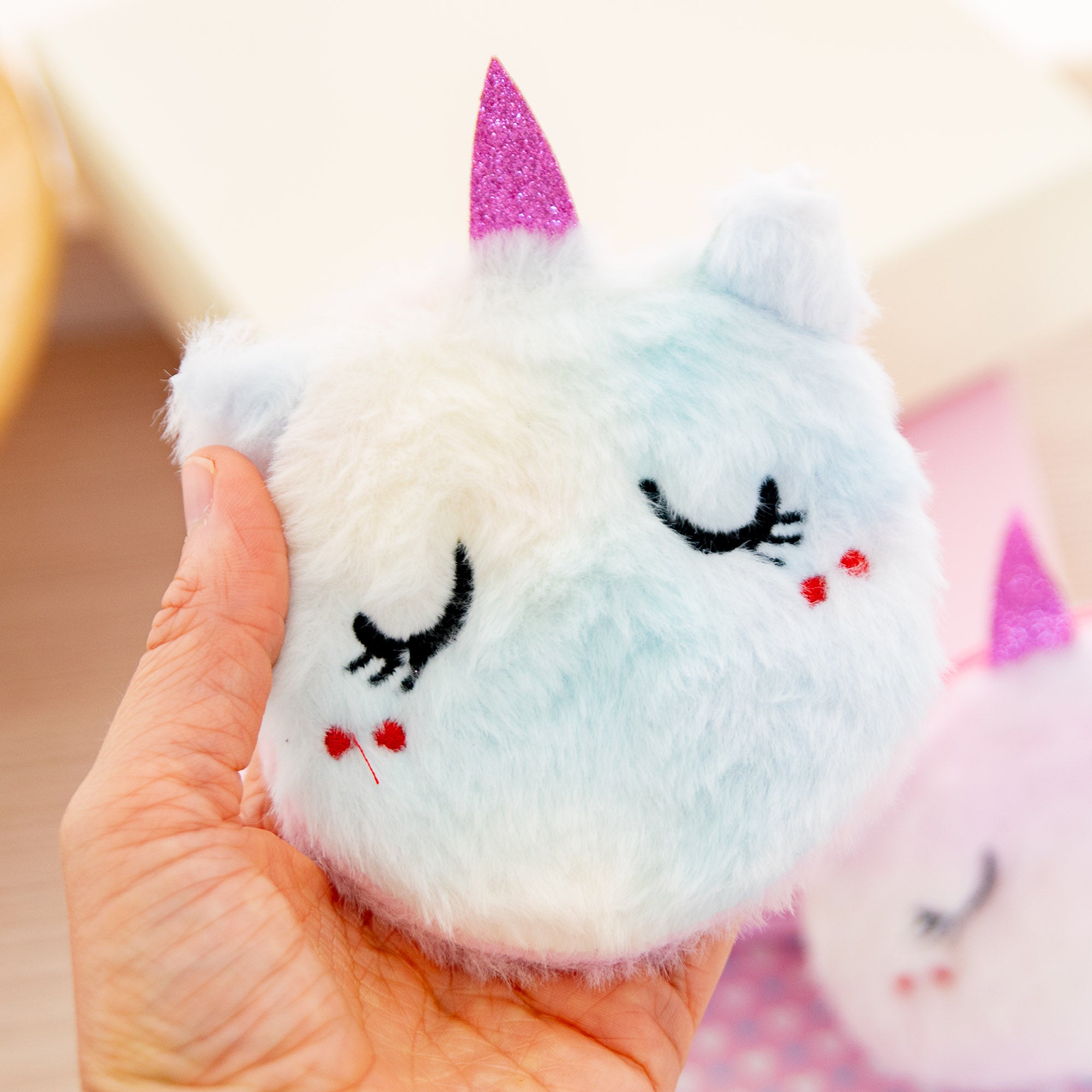 Porte Monnaie Peluche Licorne Endormie