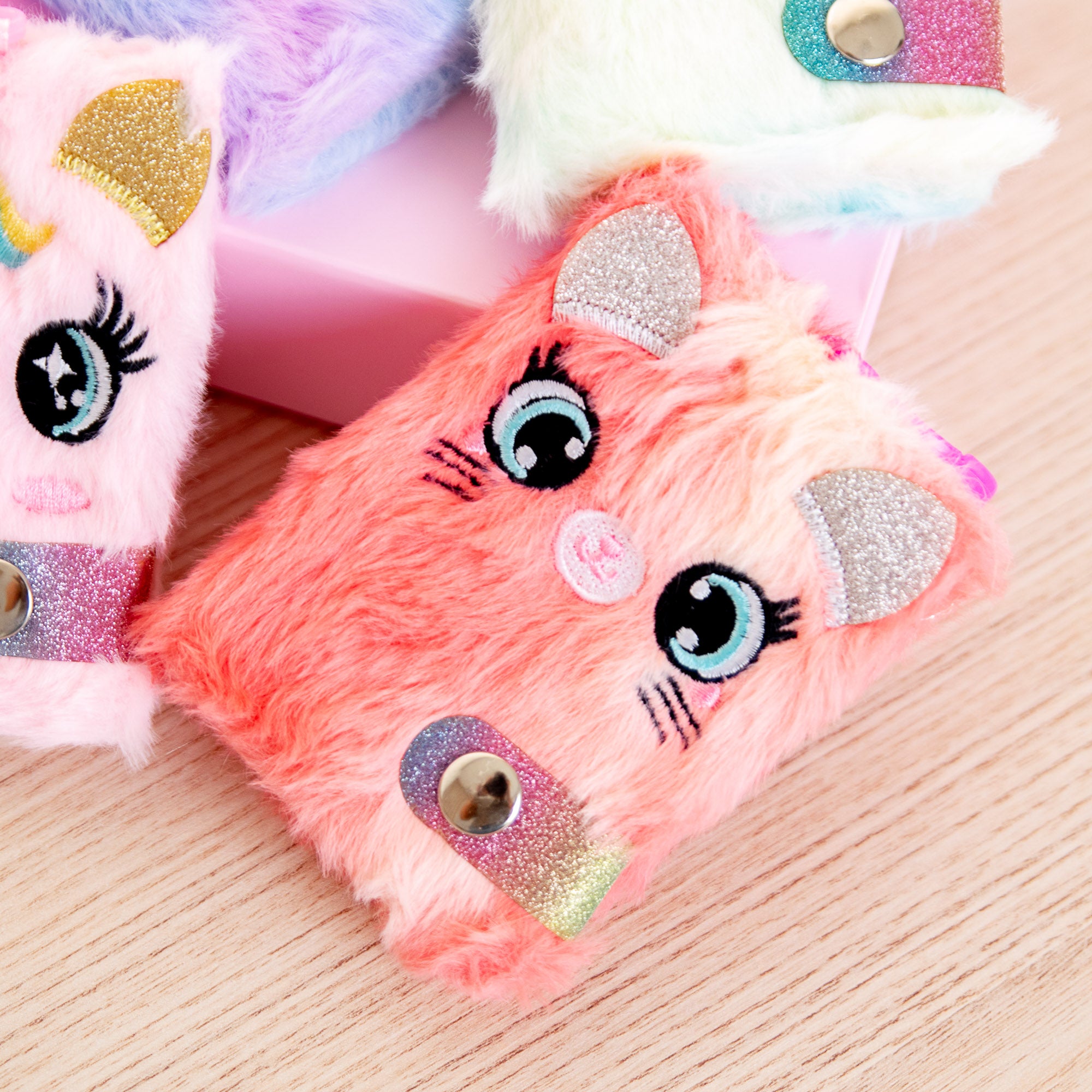 Mini Carnet Licorne - Couverture peluche