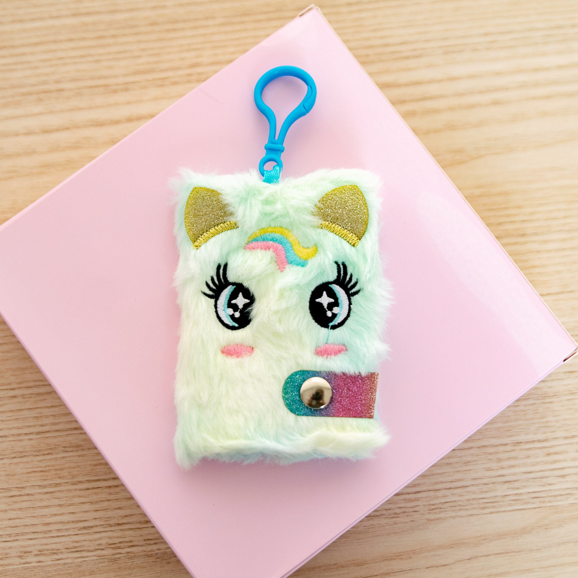 Mini Carnet Licorne - Couverture peluche