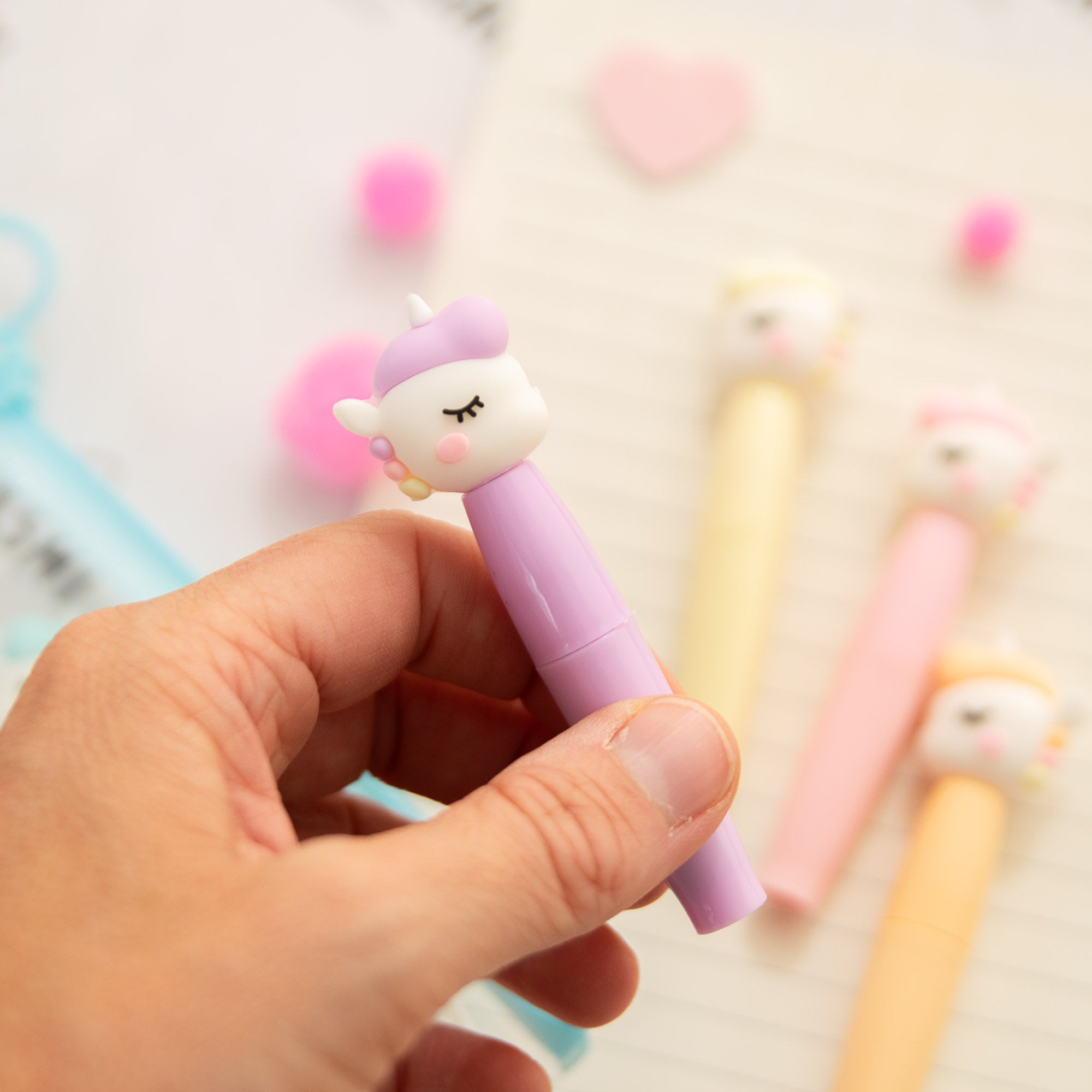 Mini Surligneurs Licorne - Set de 6 avec Pochette