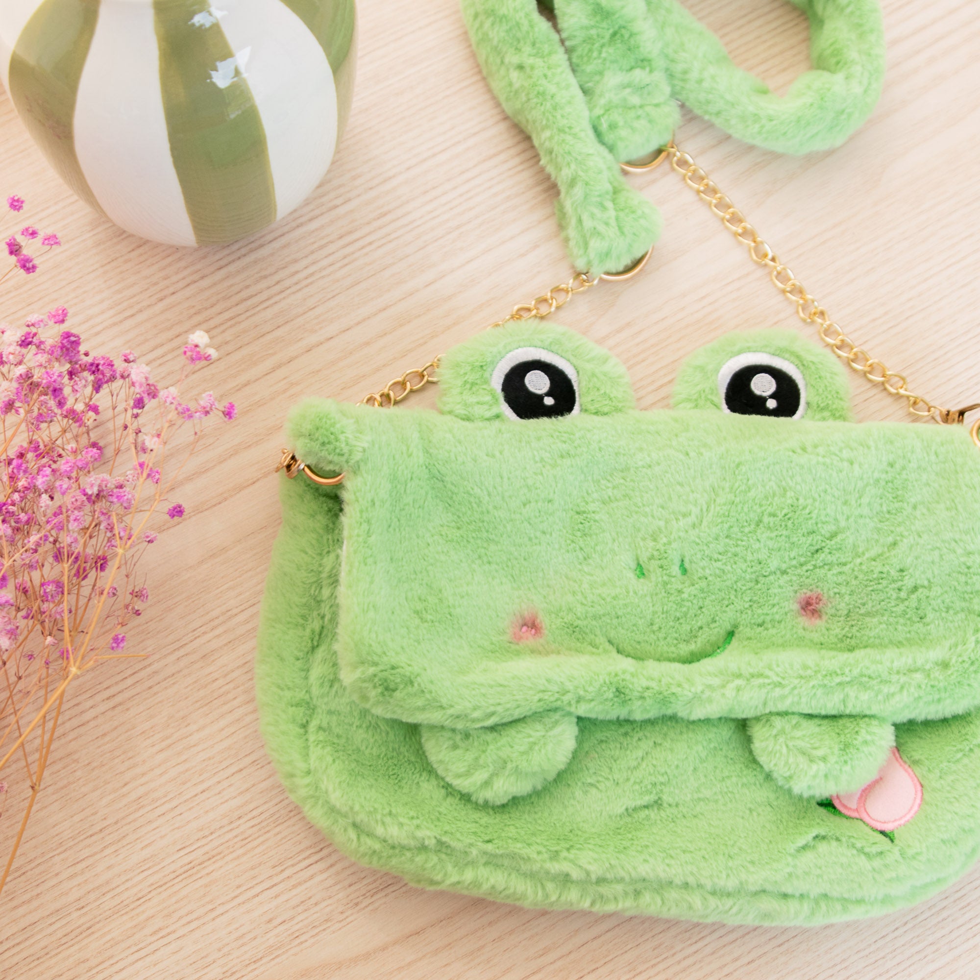 Sac Bandoulière en Peluche Grenouille