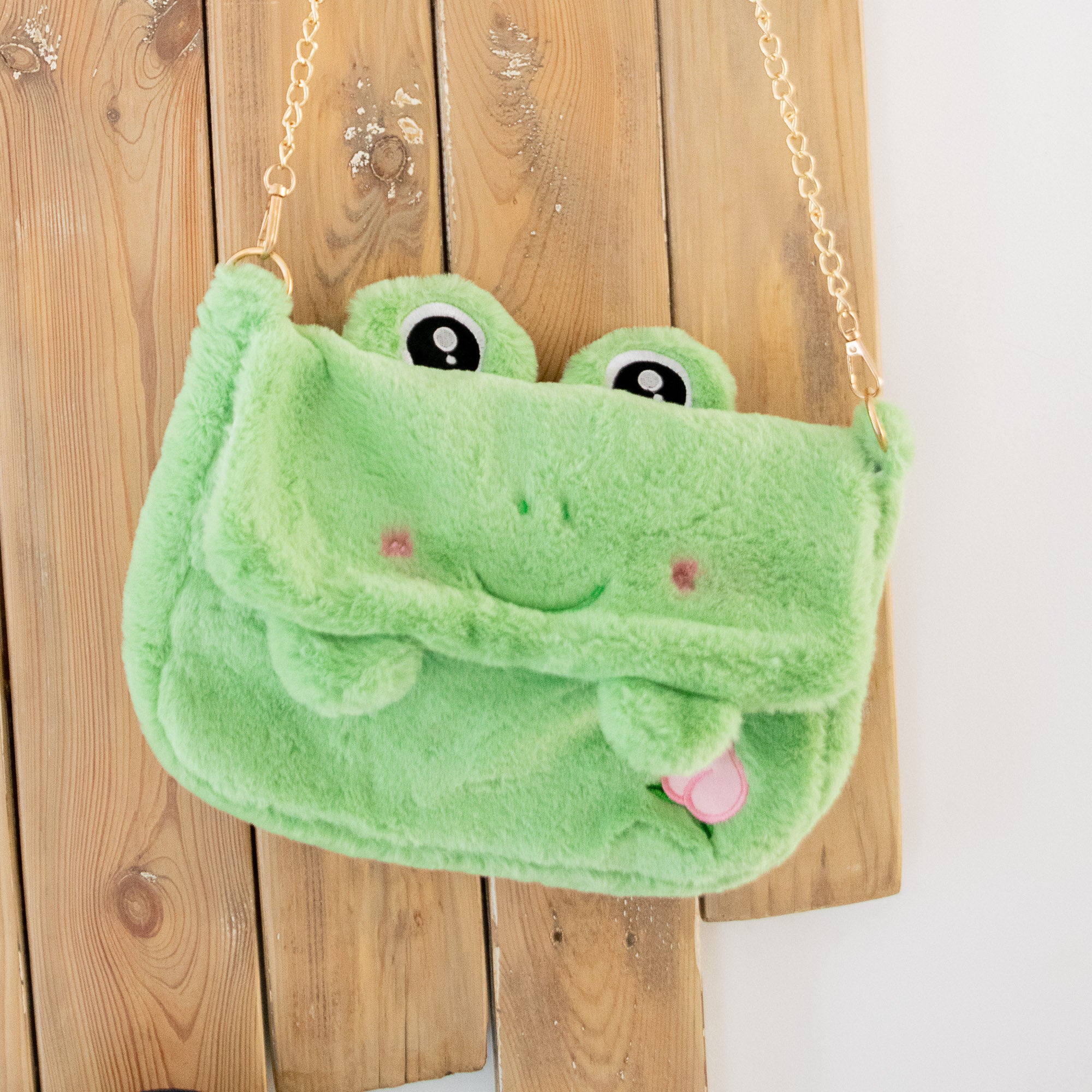 Sac Bandoulière en Peluche Grenouille