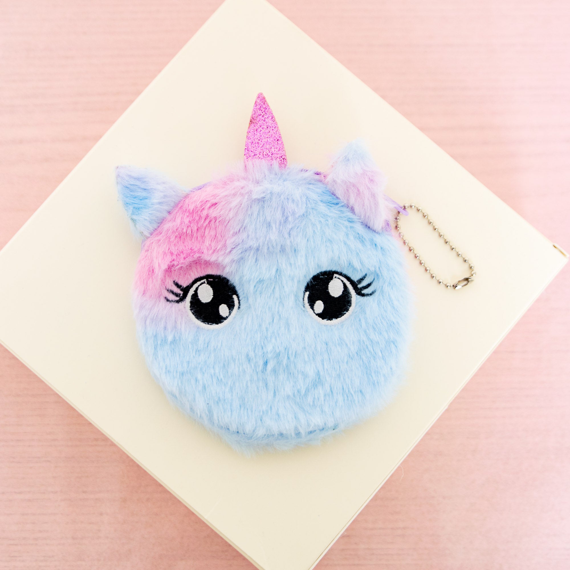 Porte Monnaie Peluche Licorne Eveillée