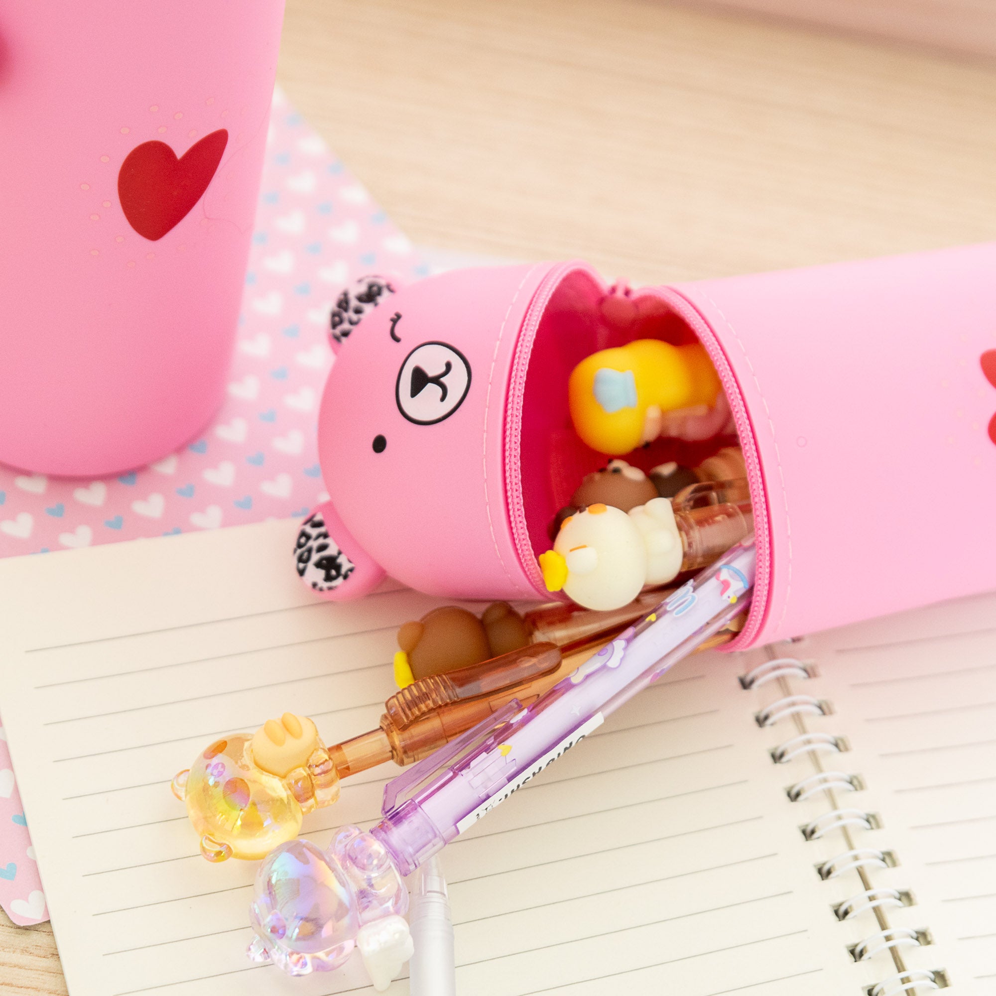 Trousse Verticale en Silicone - Ourson Clin d'Oeil
