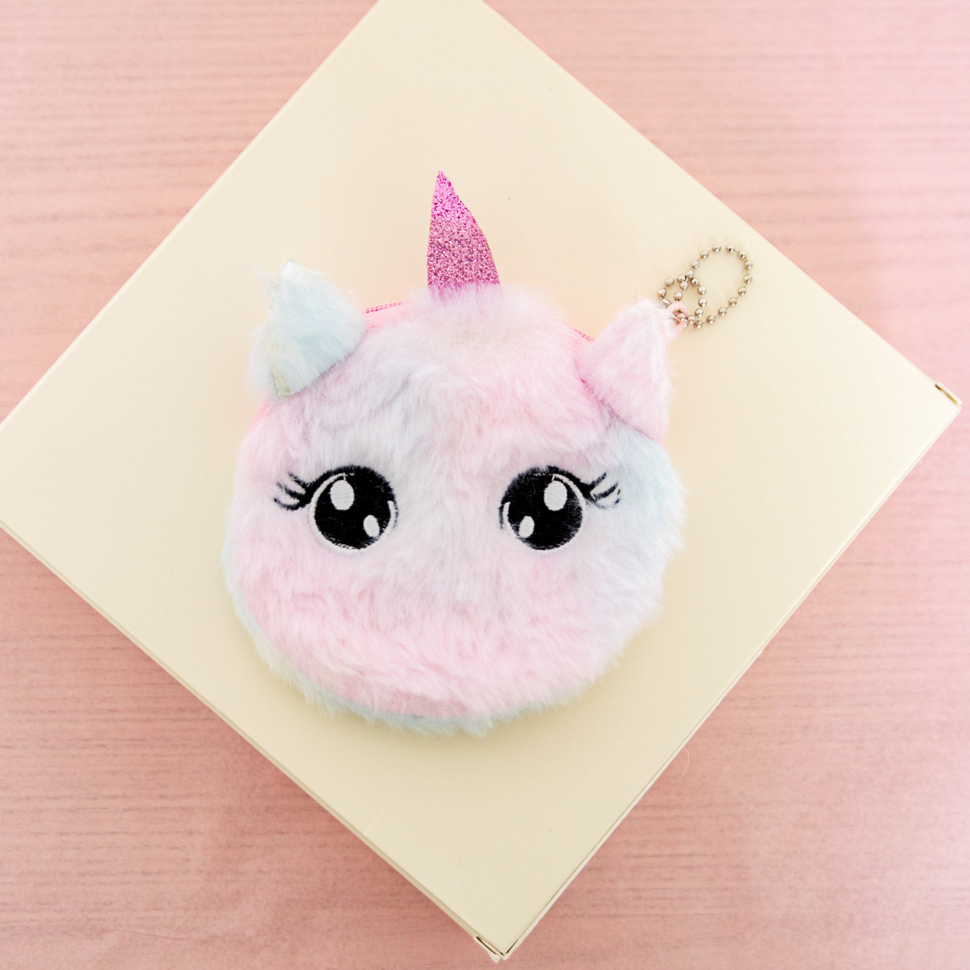 Porte Monnaie Peluche Licorne Eveillée