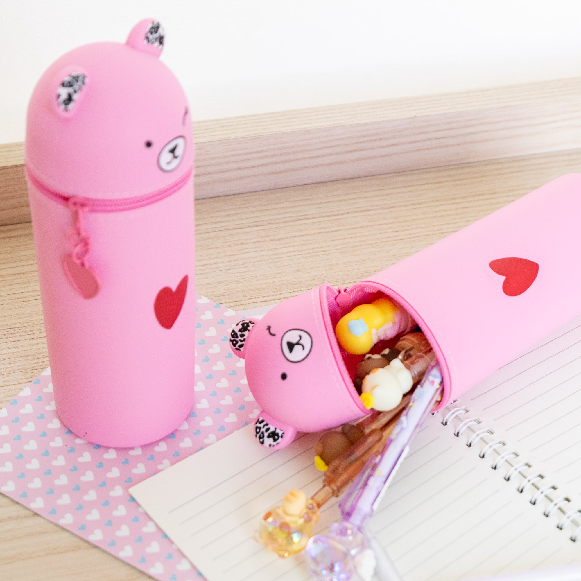 Trousse Verticale en Silicone - Ourson Clin d'Oeil