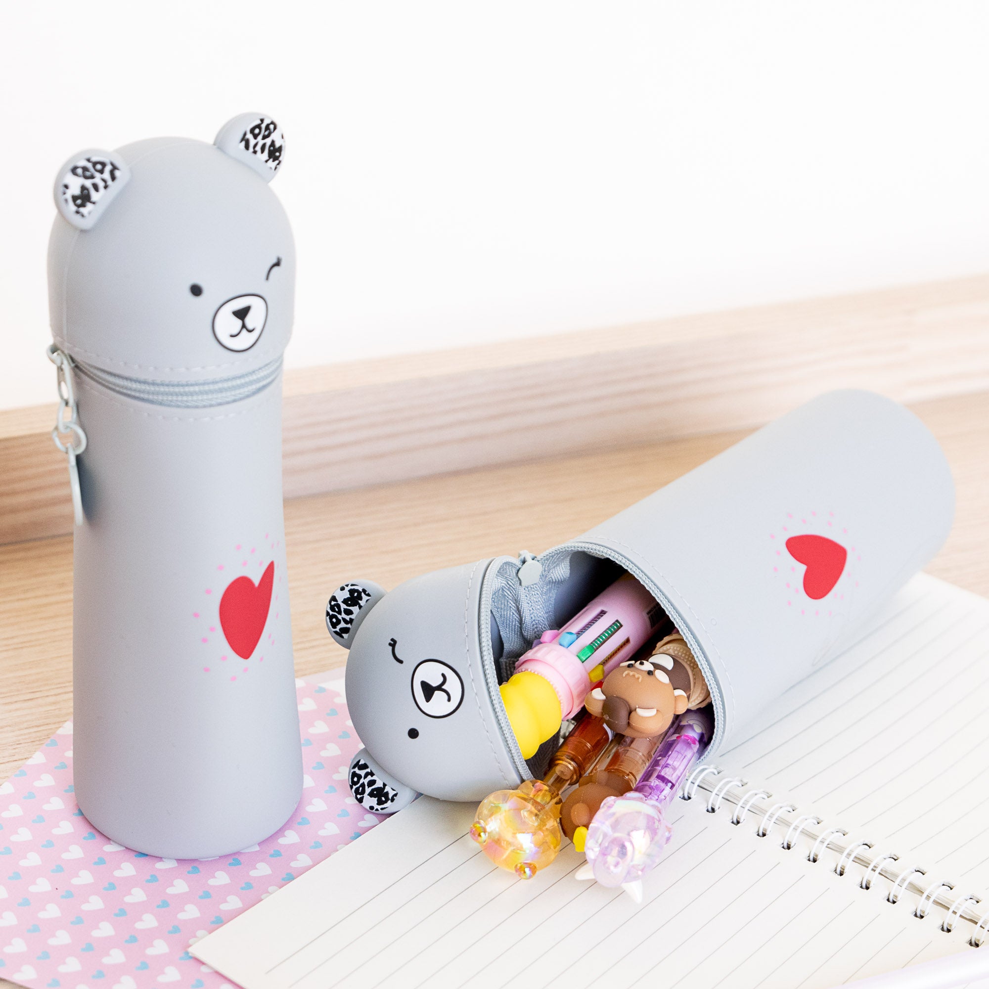 Trousse Verticale en Silicone - Ourson Clin d'Oeil