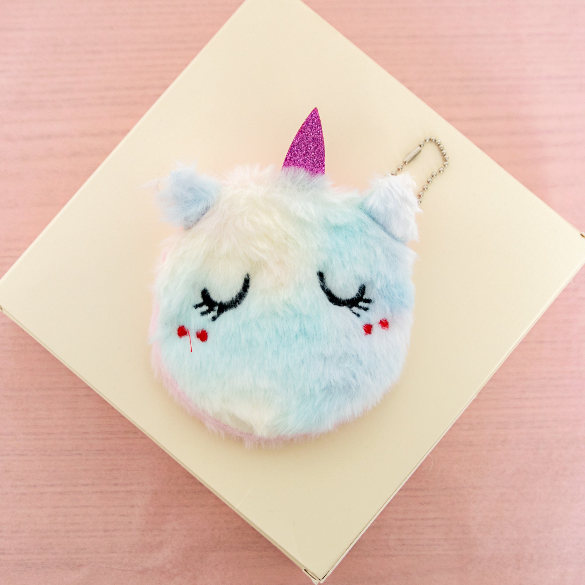 Porte Monnaie Peluche Licorne Endormie