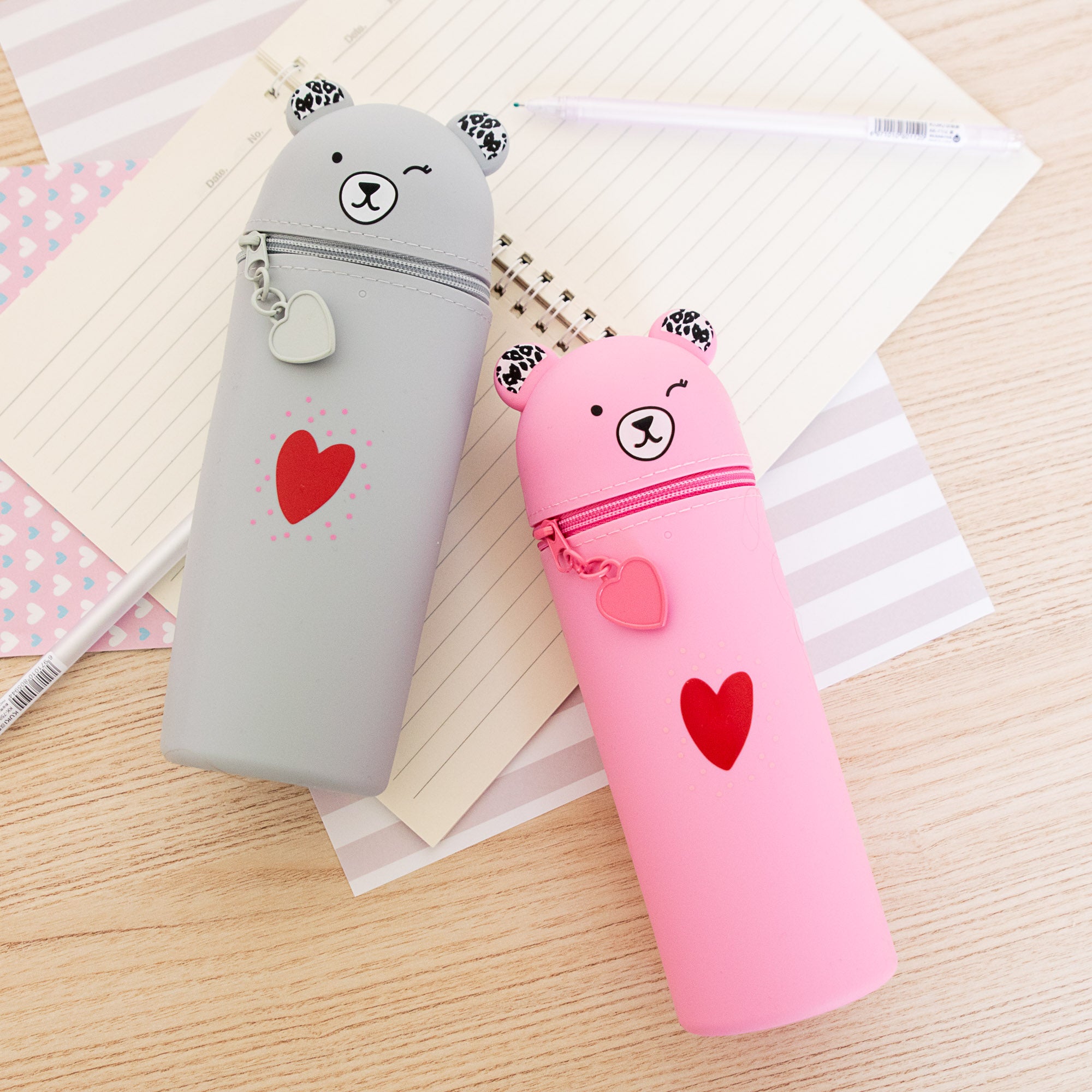 Trousse Verticale en Silicone - Ourson Clin d'Oeil