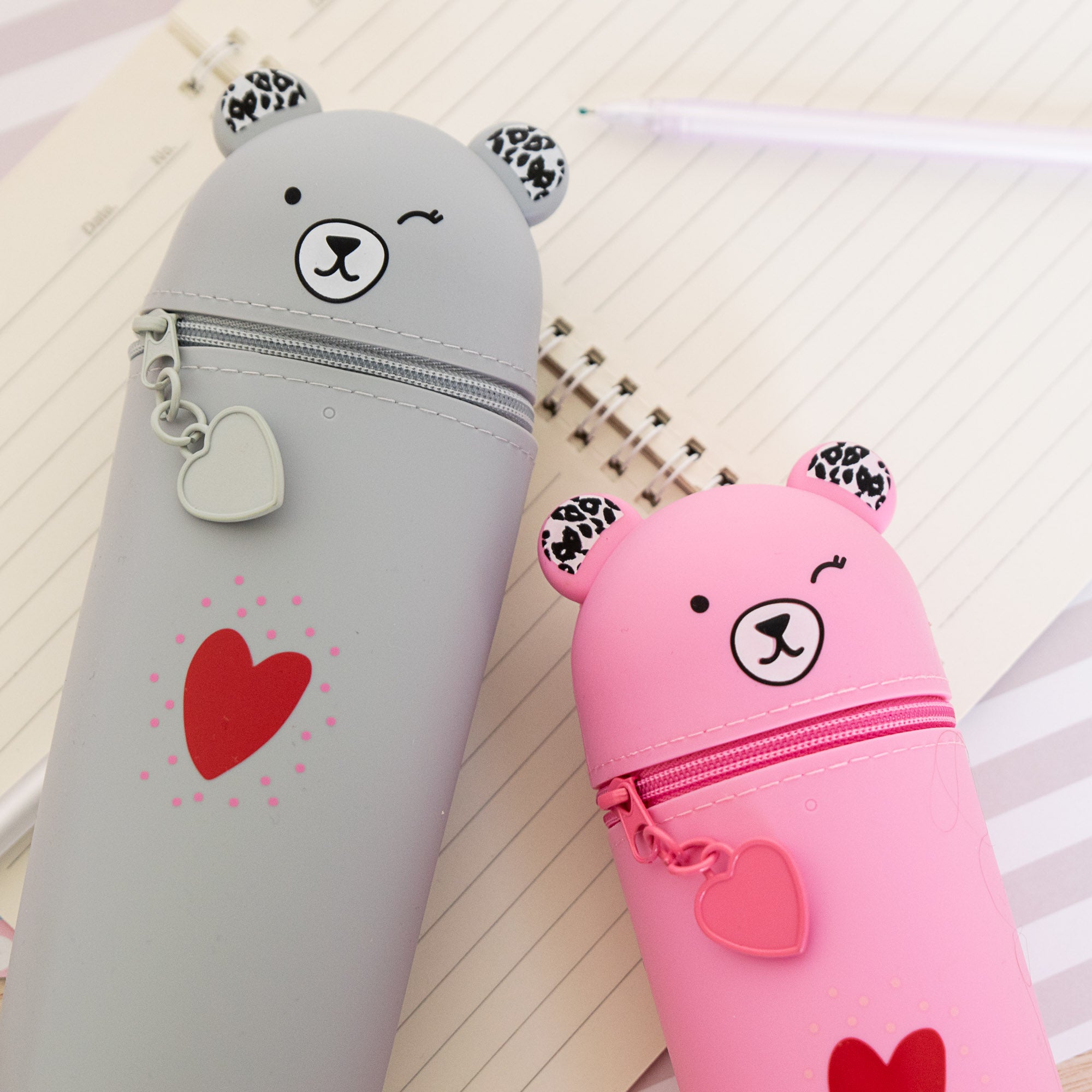 Trousse Verticale en Silicone - Ourson Clin d'Oeil