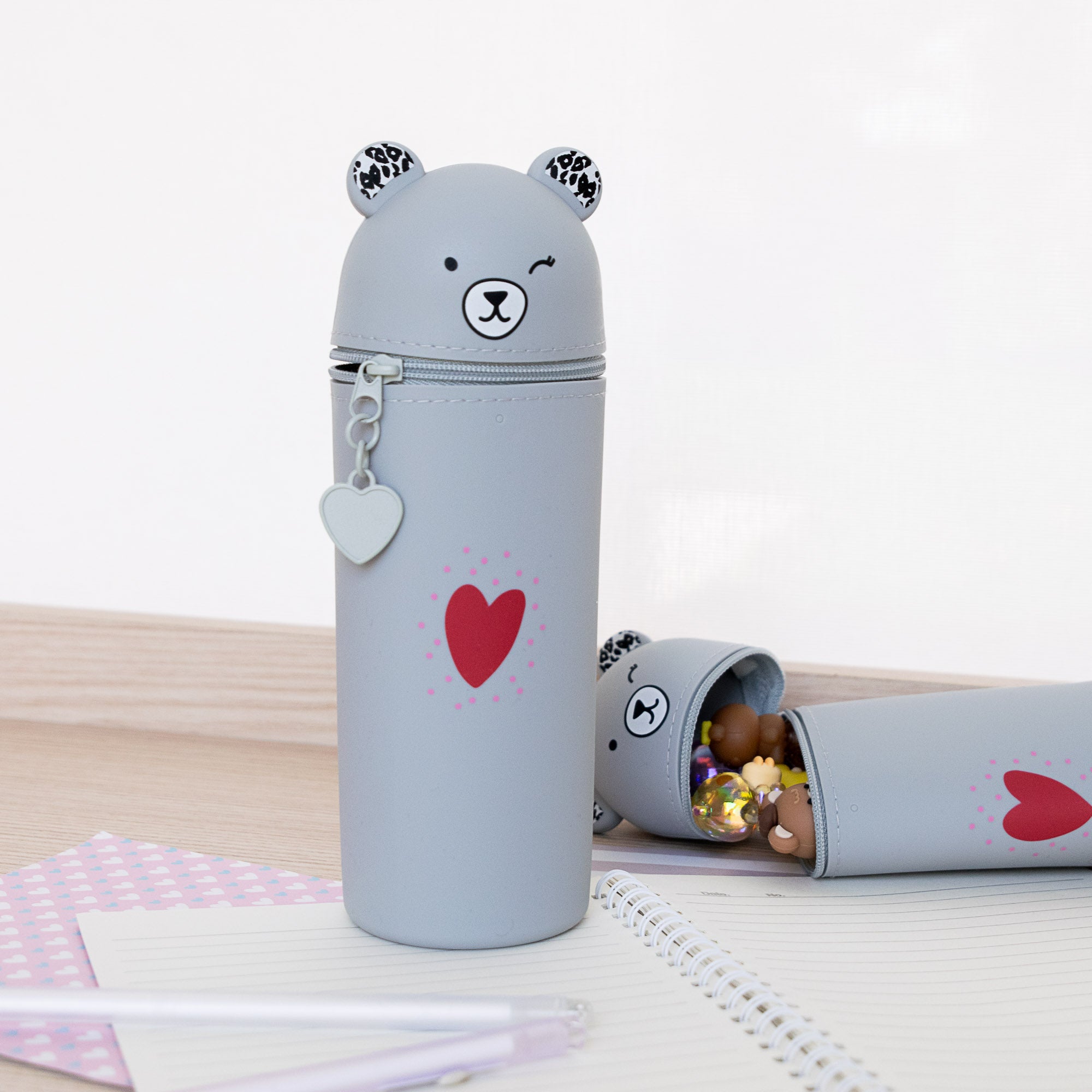 Trousse Verticale en Silicone - Ourson Clin d'Oeil