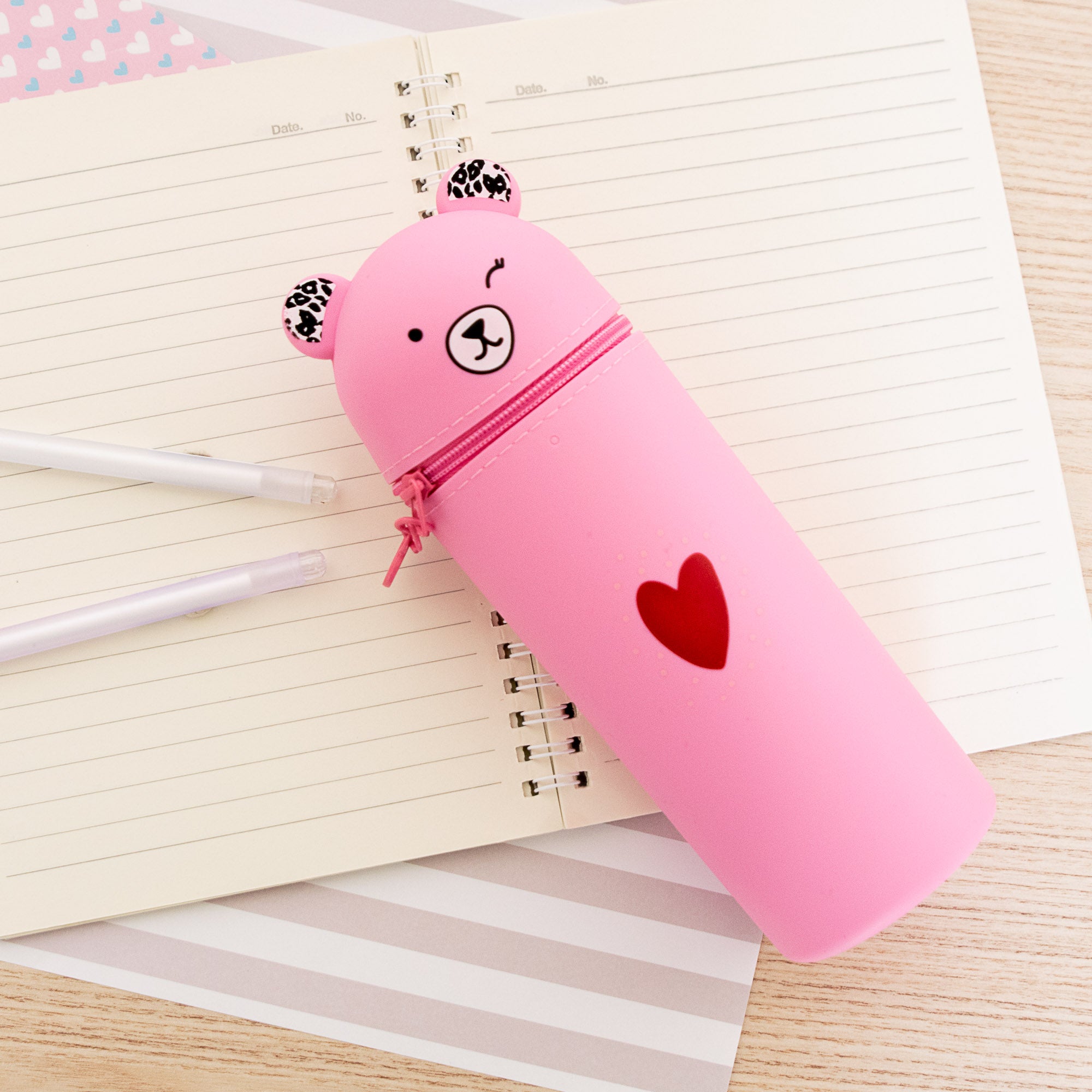 Trousse Verticale en Silicone - Ourson Clin d'Oeil