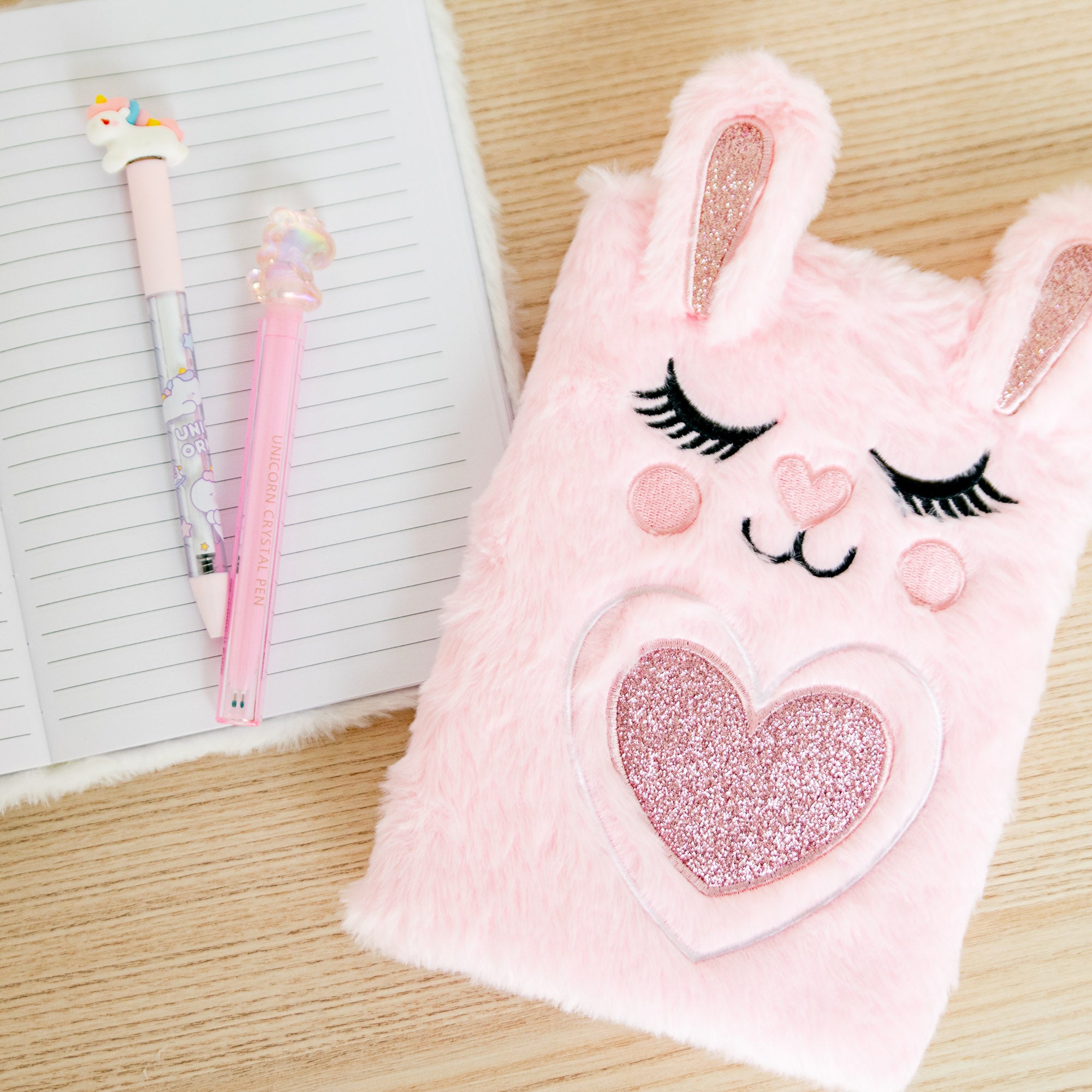Carnet A5 Couverture Peluche - Lapin