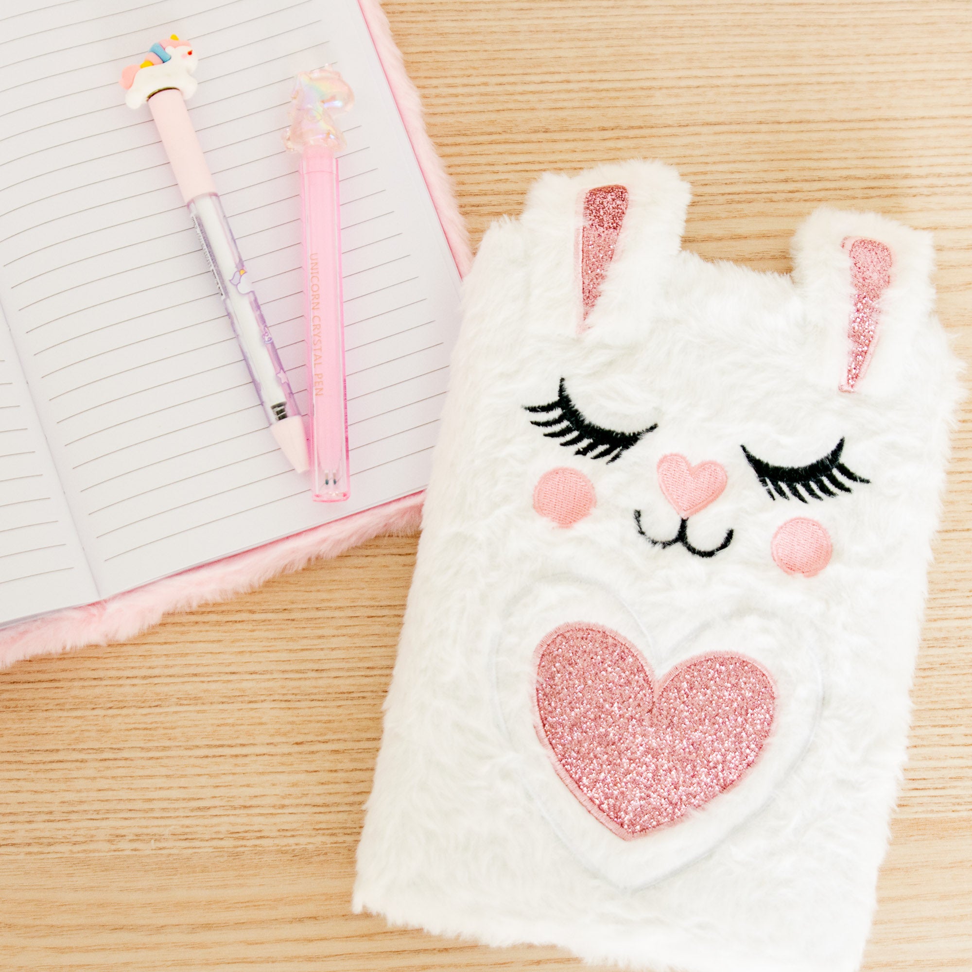 Carnet A5 Couverture Peluche - Lapin